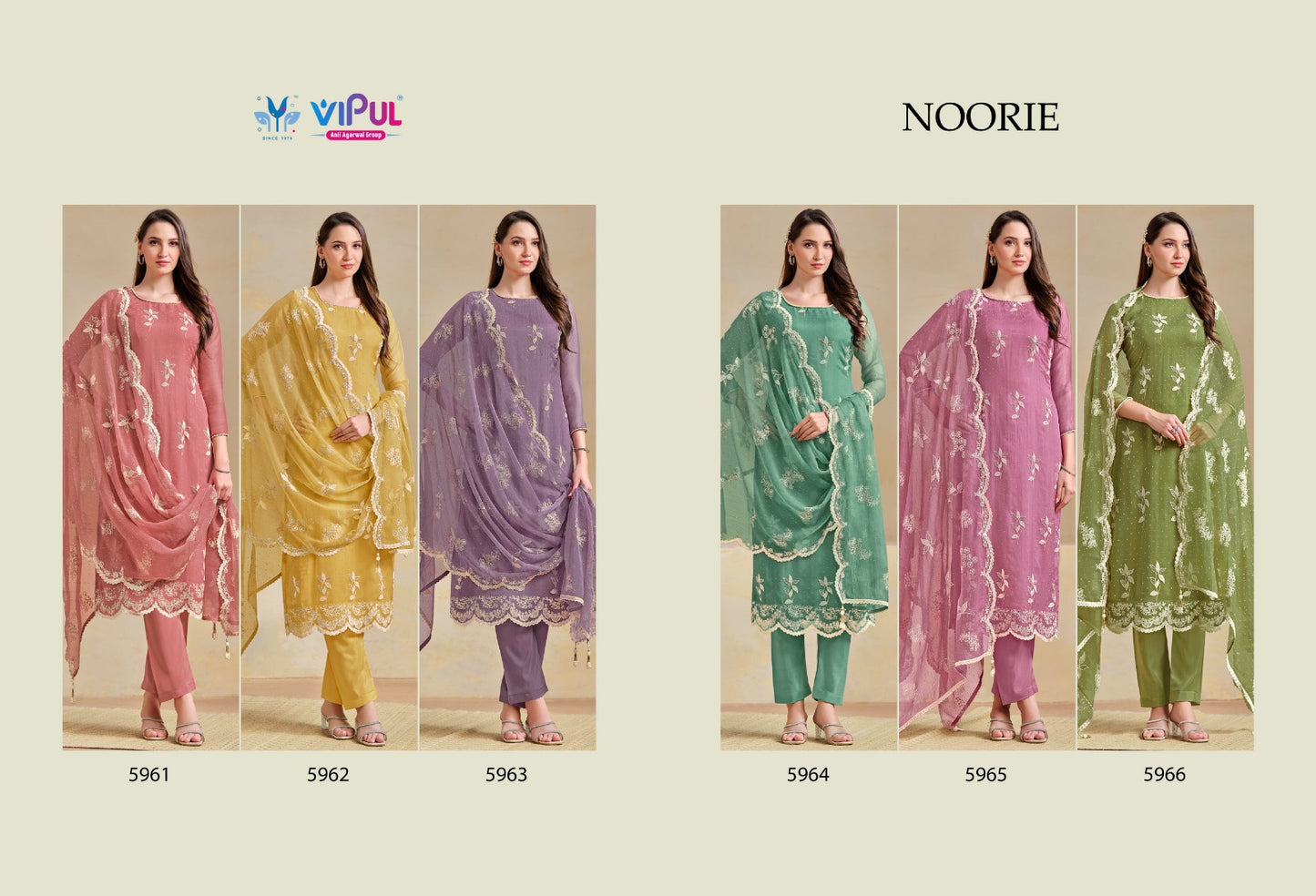 Noorie Vipul Organza Pant Style Suits Supplier Gujarat