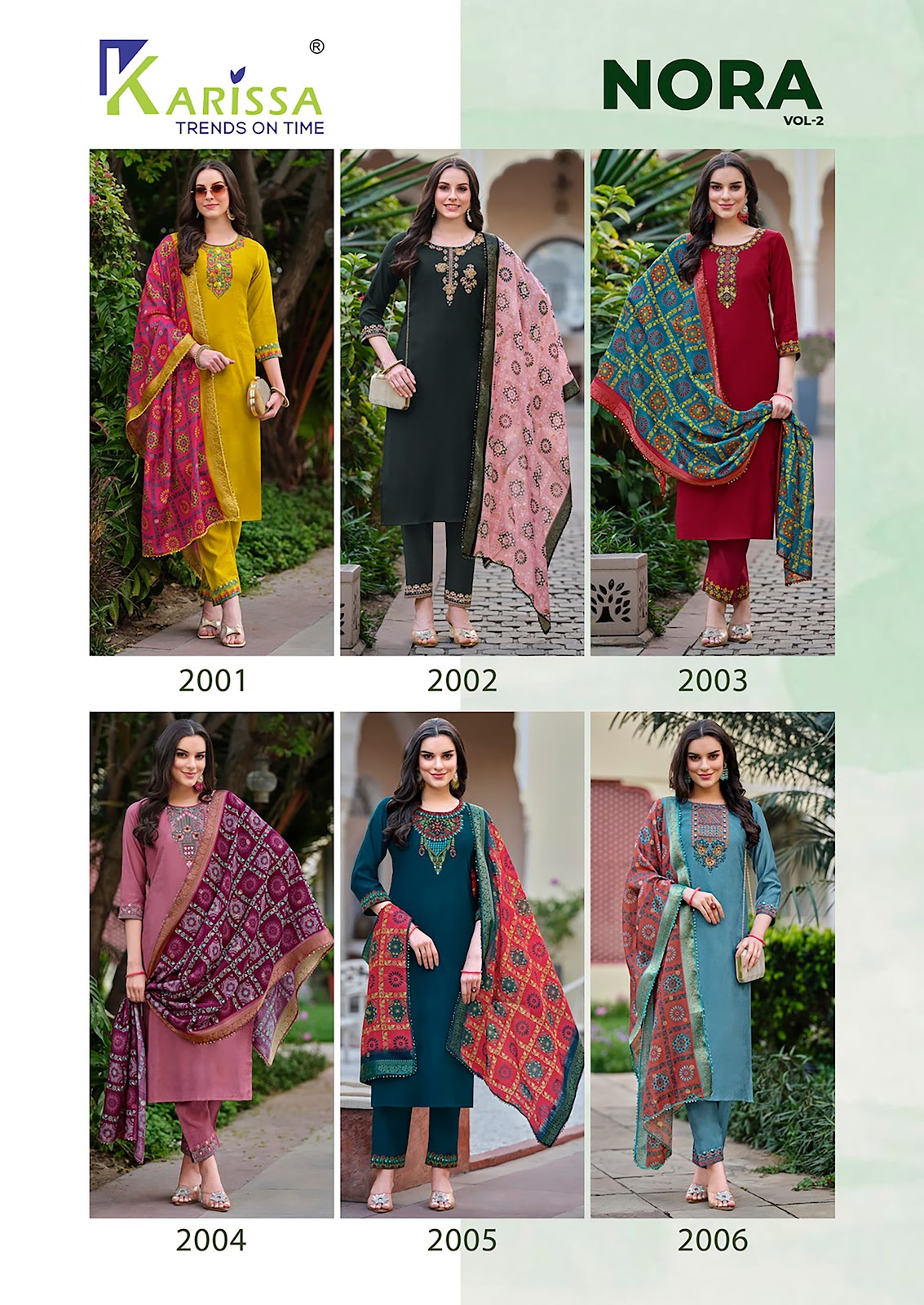 Nora Vol 2 Karissa Viscose Readymade Pant Style Suits