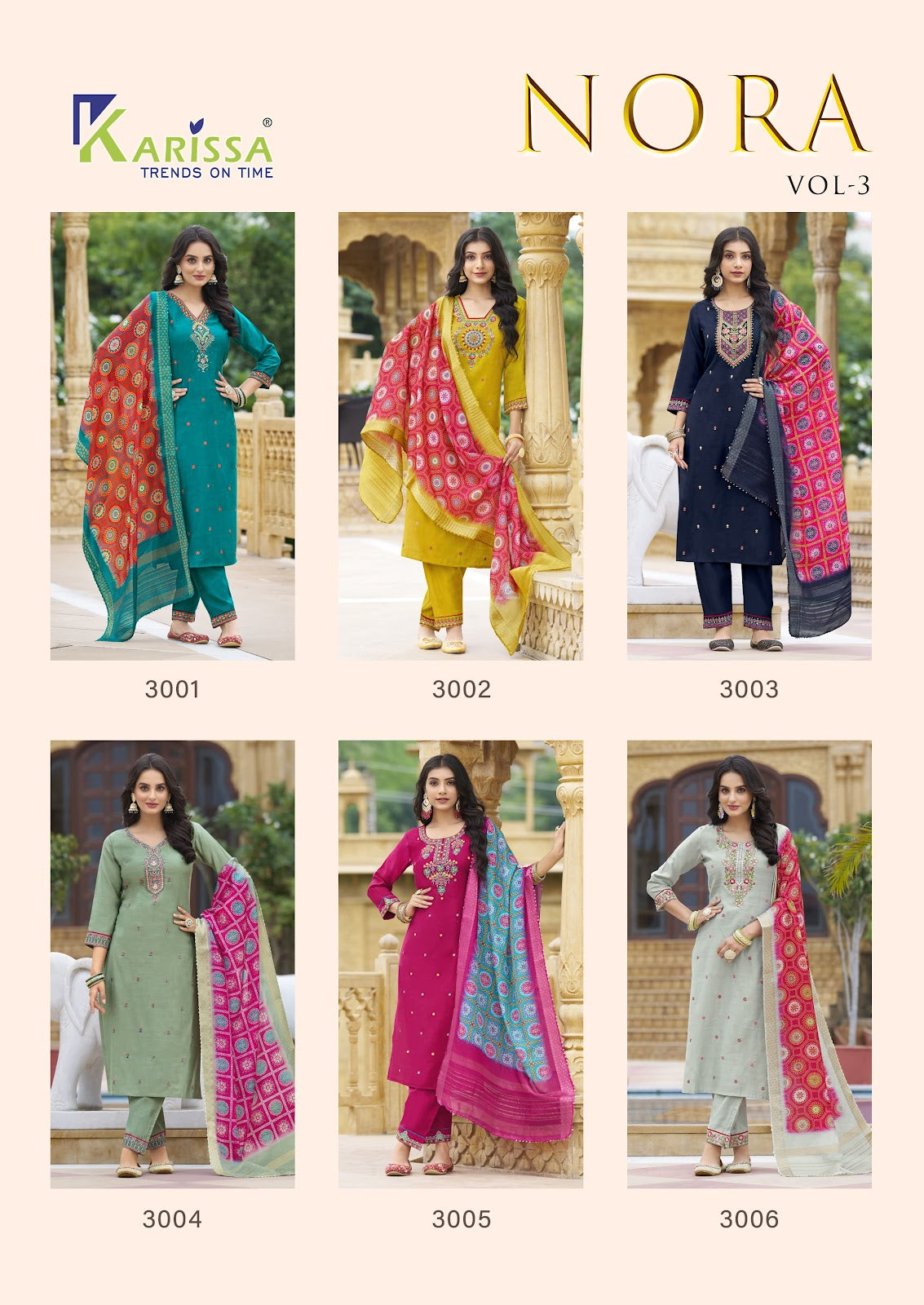 Nora Vol 3 Karissa Liva Readymade Pant Style Suits Wholesale Price