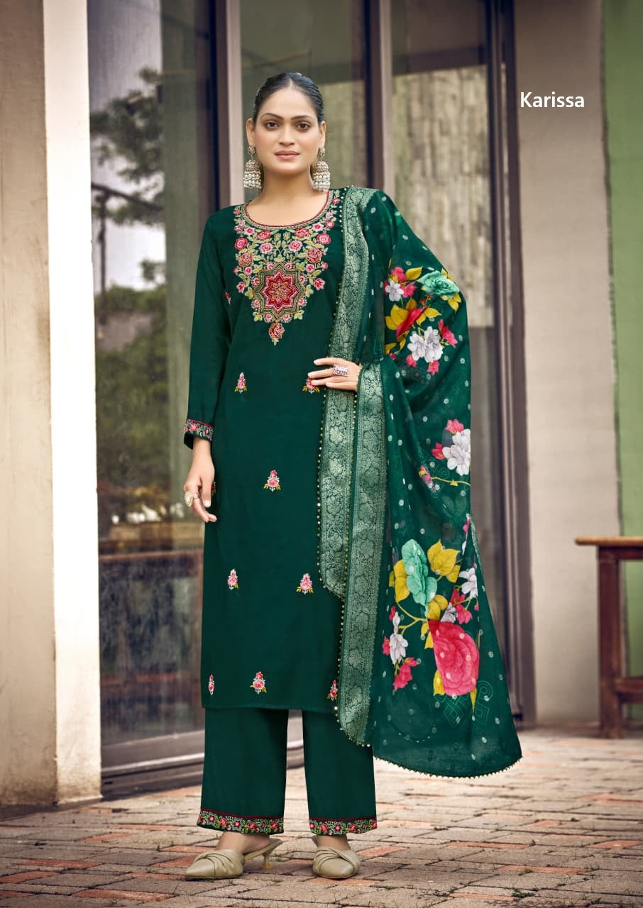Nora Vol 5 Karissa Viscose Weaving Readymade Pant Style Suits Wholesaler Ahmedabad