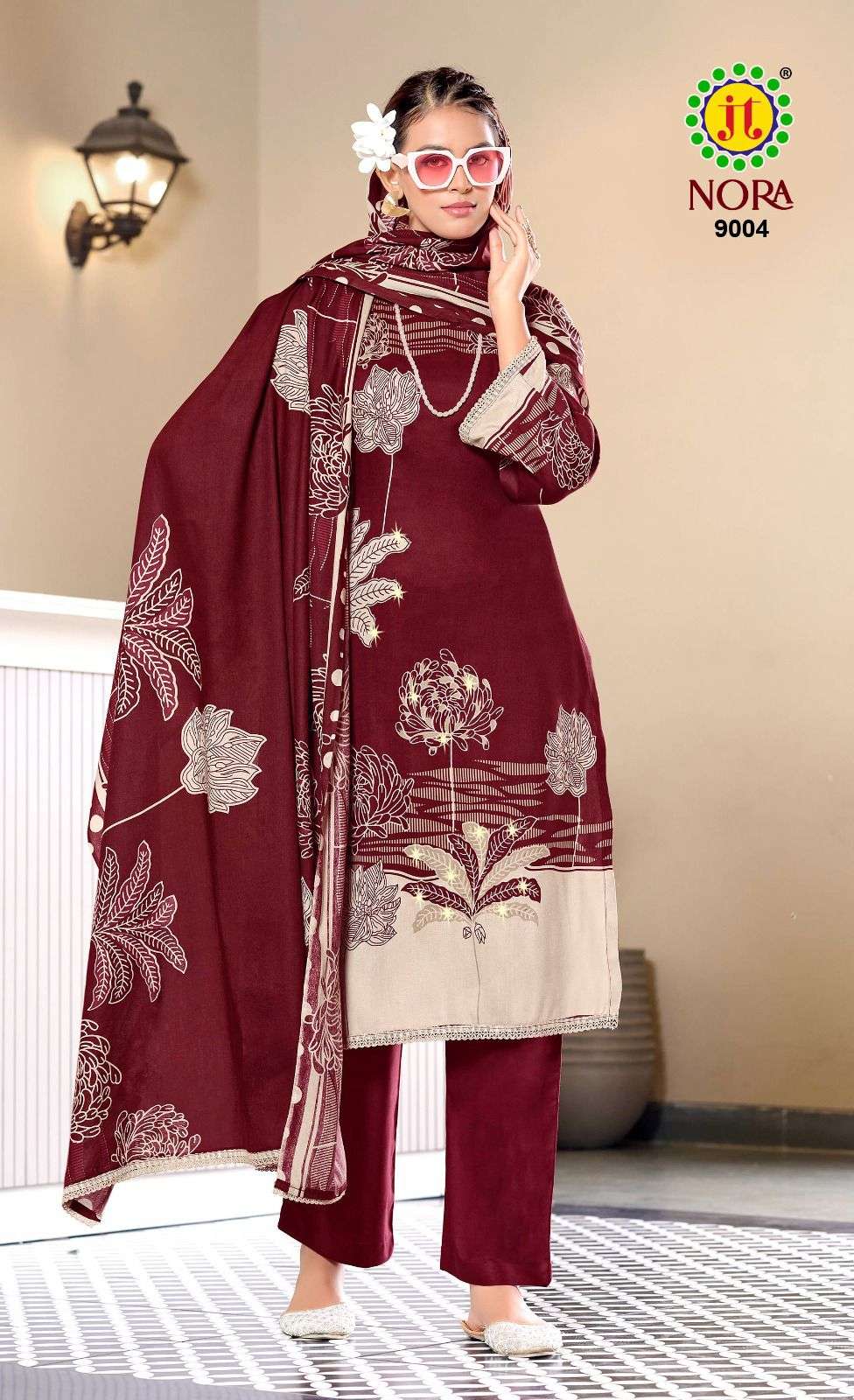 Nora Vol 9 Jt Rayon Pant Style Suits Wholesaler Gujarat