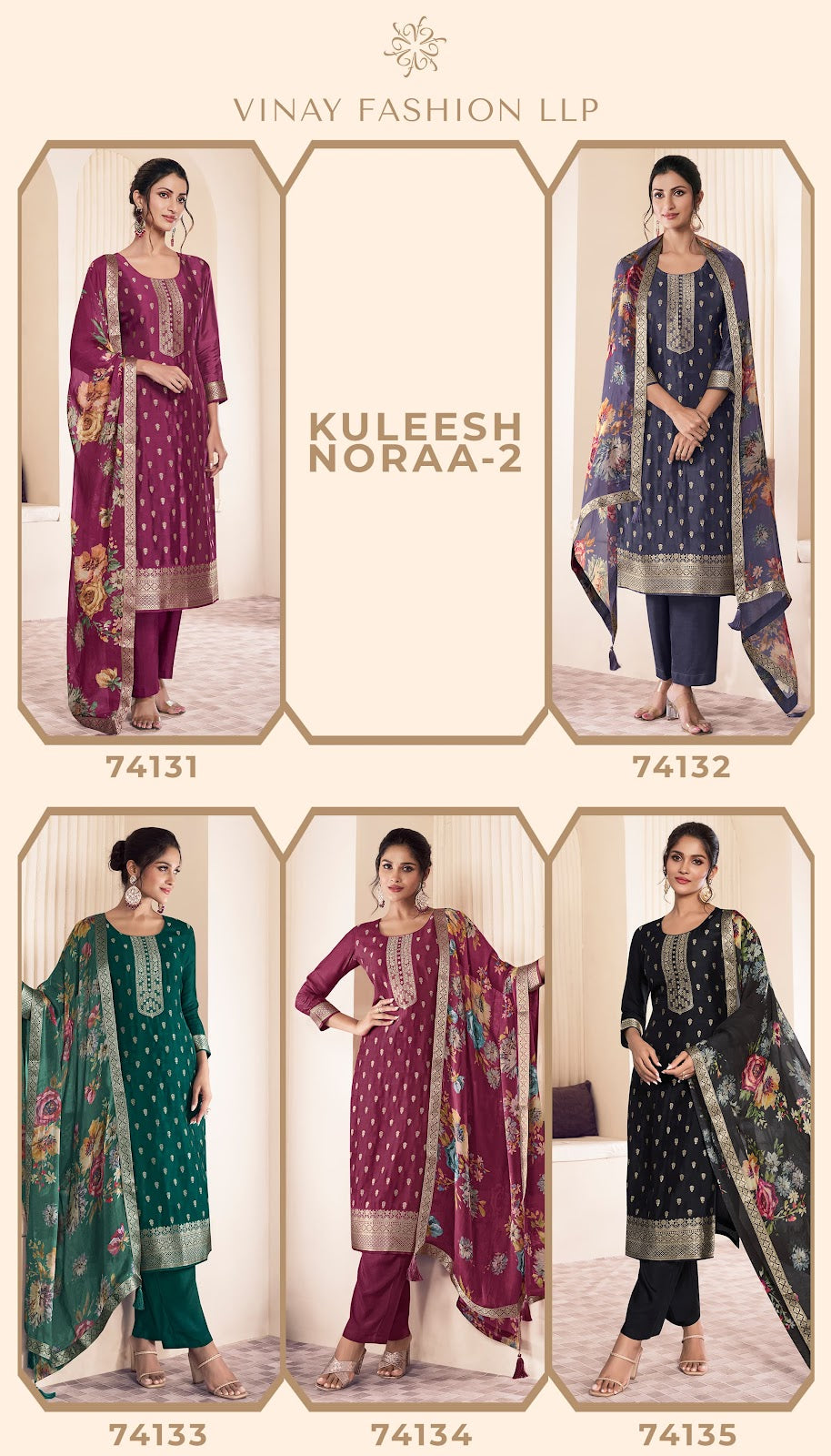 Noraa 2 Kuleesh Vinay Fashion Llp Silk Jacquard Pant Style Suits Wholesaler Gujarat