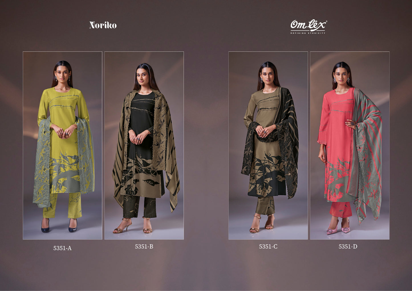 Noriko Omtex Silk Pant Style Suits Wholesale Rate
