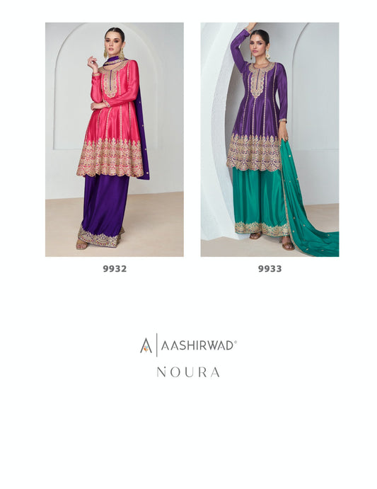 Noura Aashirwad Creation Chinon Silk Readymade Suits