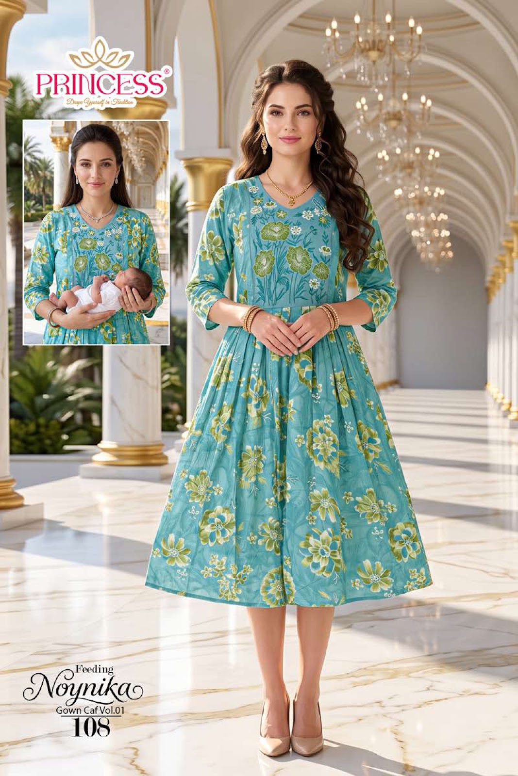 Noynika Vol 1 Princess Creation Reyon Feeding Kurtis Supplier