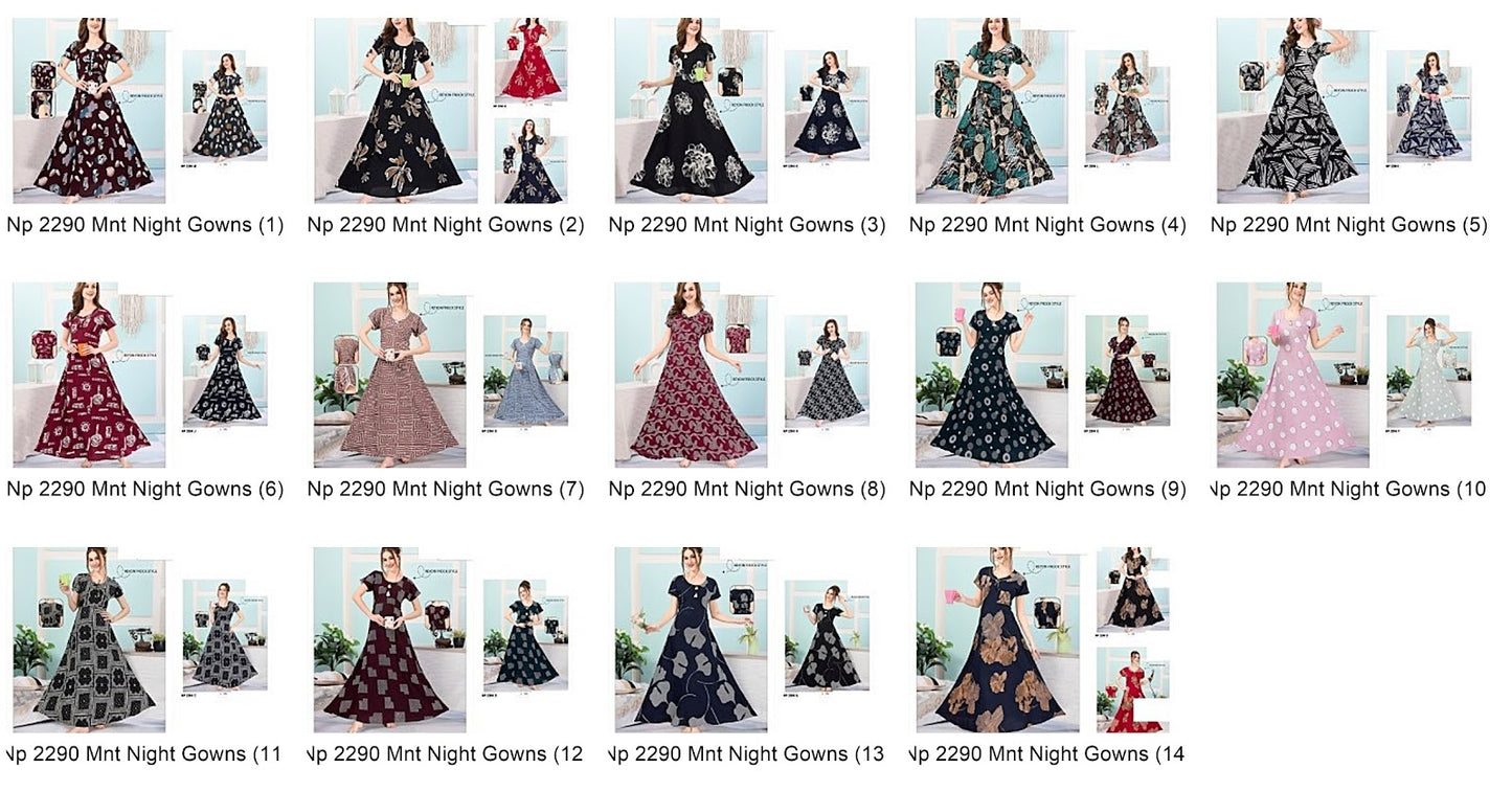 Np 2290 Mnt Reyon Night Gowns Supplier India