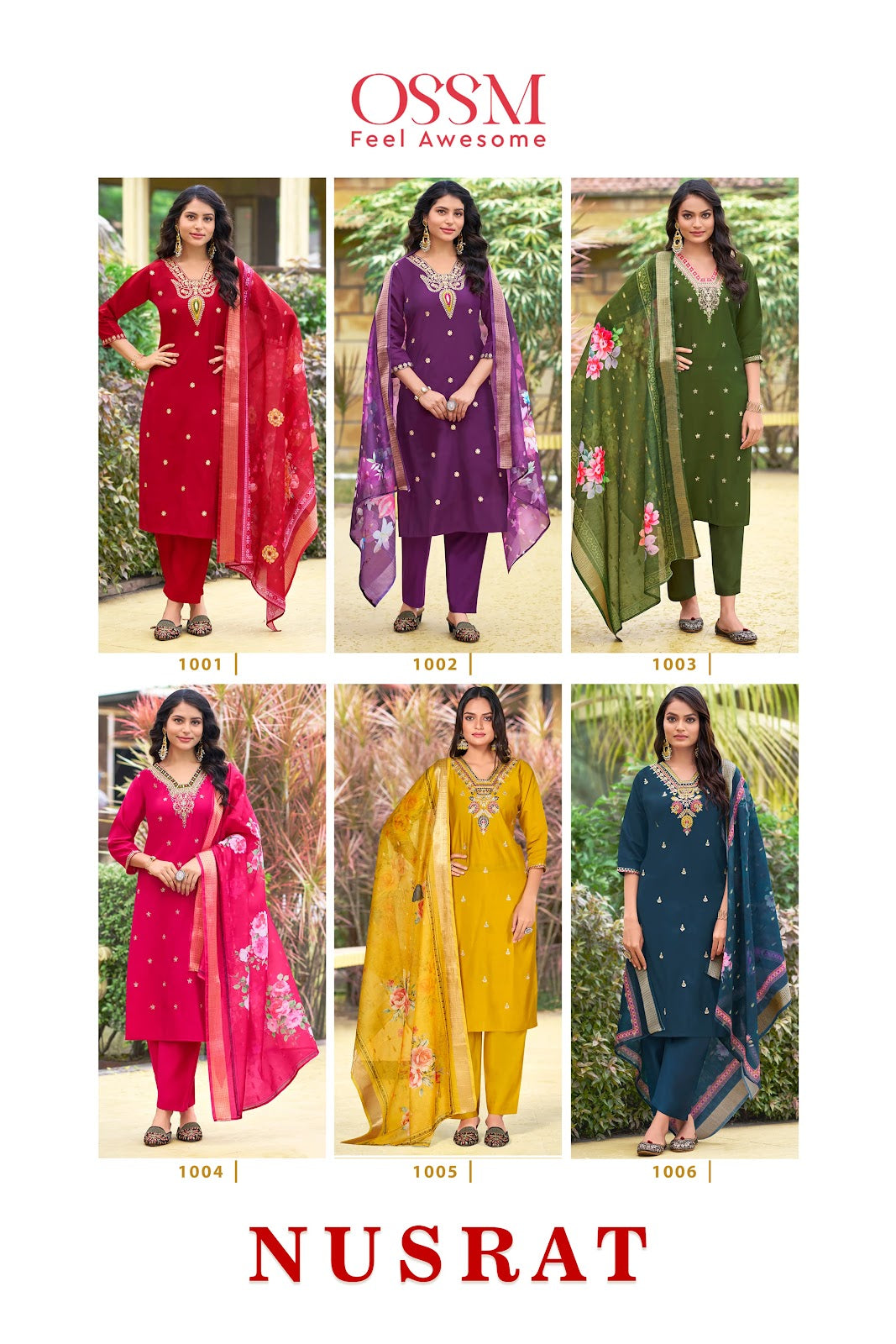 Nusrat Ossm Roman Silk Readymade Pant Style Suits Supplier