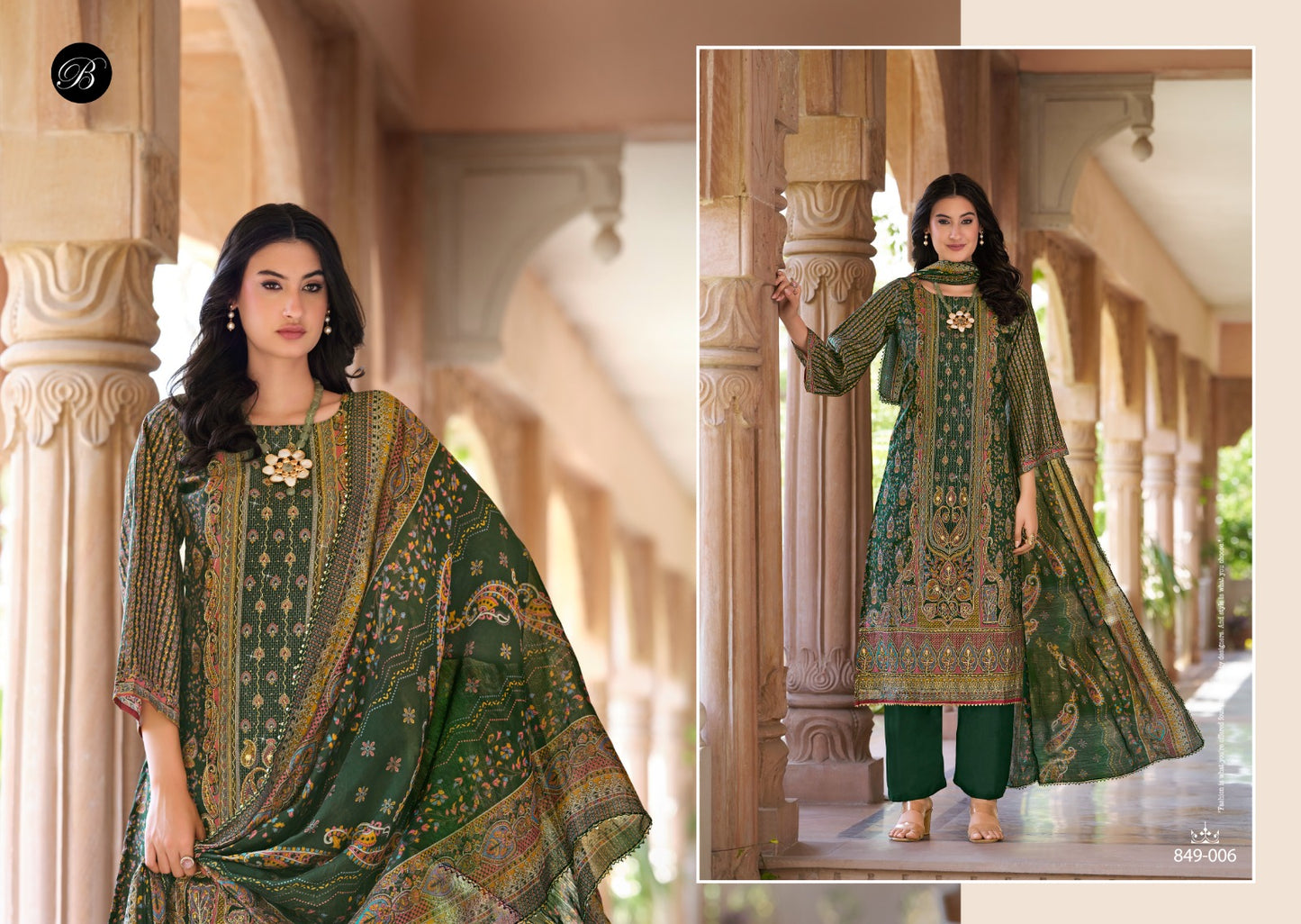Nusrat Vol 5 Belliza Designer Studio Viscose Muslin Karachi Readymade Suits Exporter