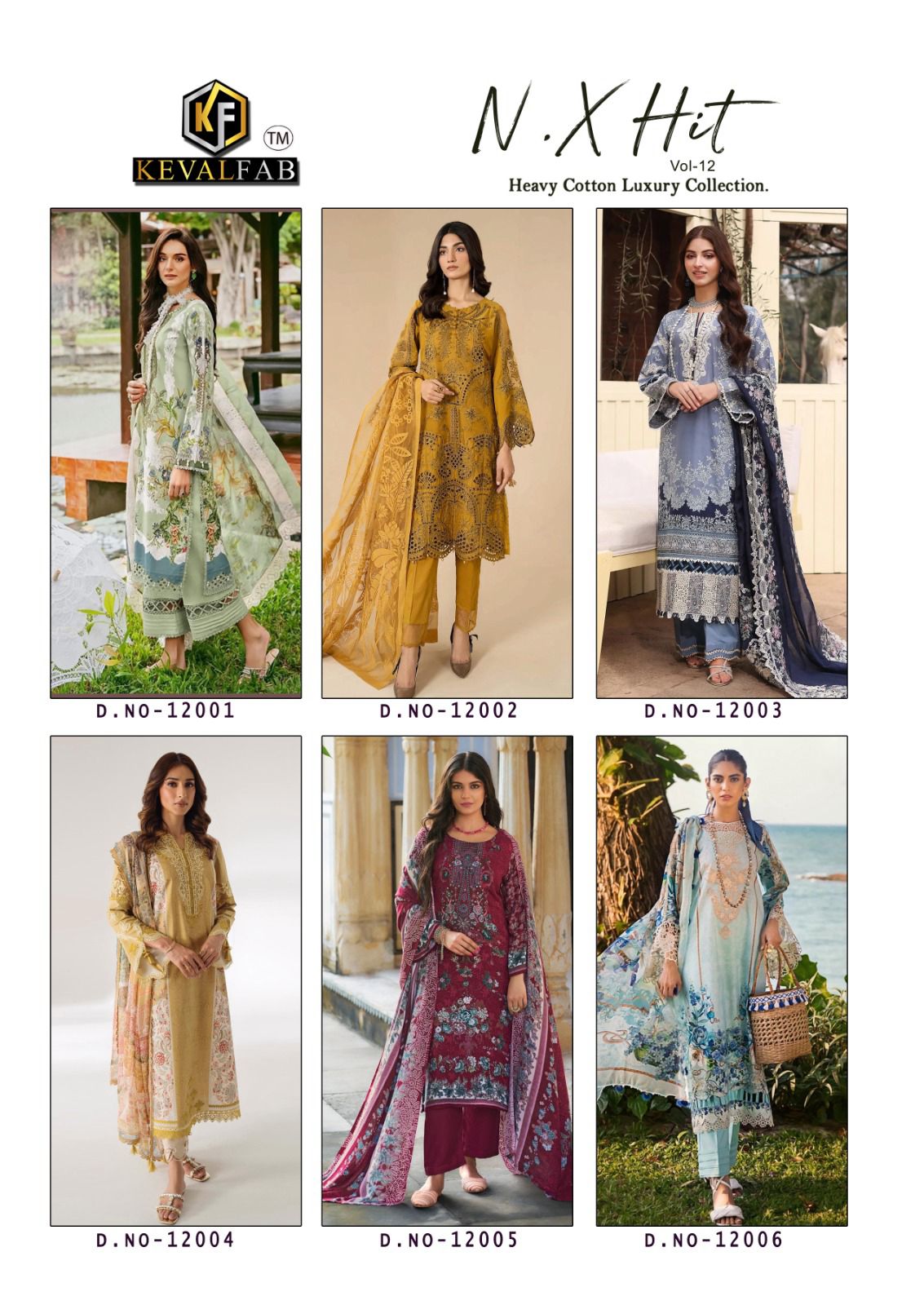 Nx Hit Vol 12 Heavy Cotton Luxury Collection Keval Fab Karachi Salwar Suits Exporter Gujarat
