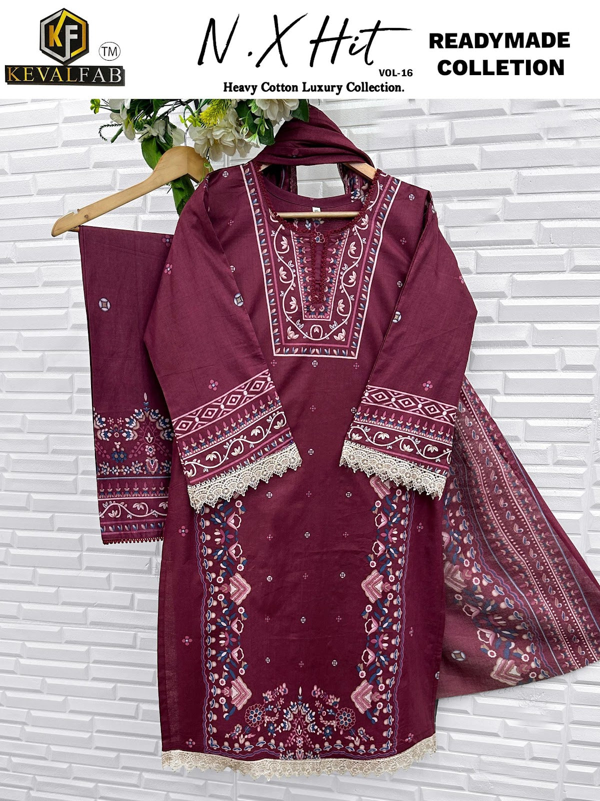 Nx Hit Vol 16 Heavy Cotton Luxury Collection Keval Fab Karachi Readymade Suits Wholesaler Ahmedabad