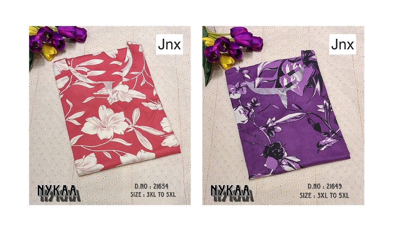 Nykaa 1610 Jnx Rayon Plus Size Kurtis Wholesaler Ahmedabad
