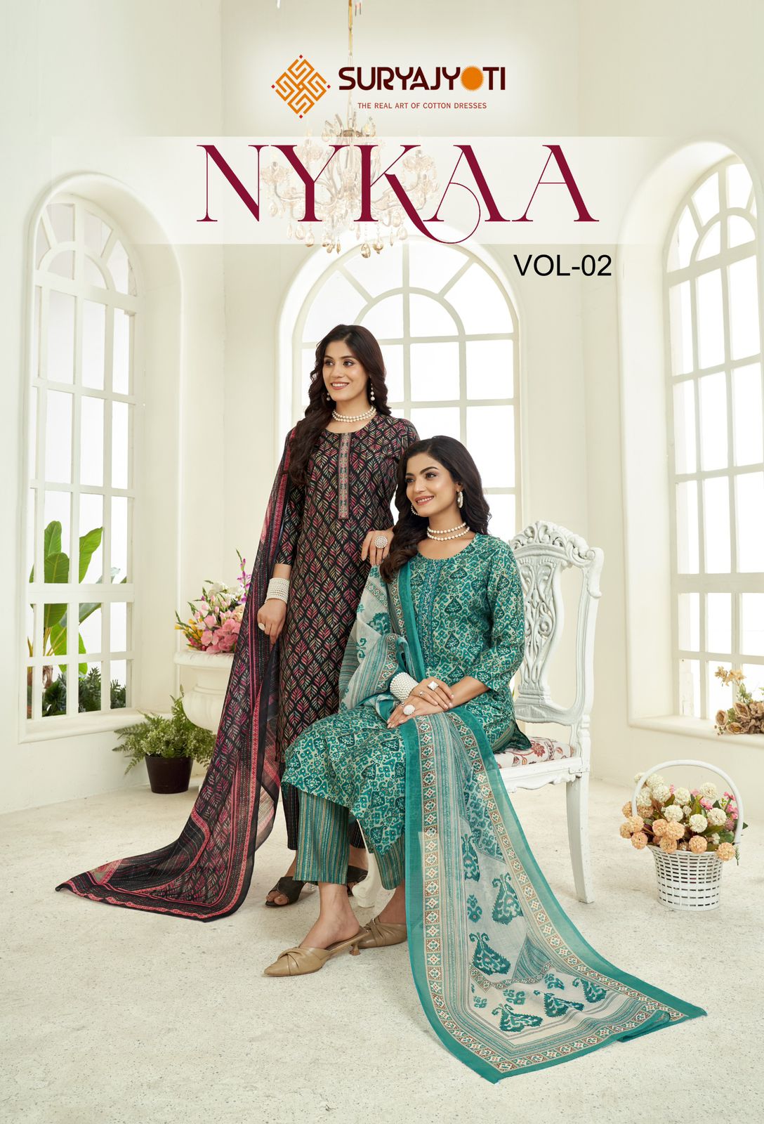Nykaa Vol 2 Suryajyoti Modal Readymade Pant Style Suits Wholesale Price