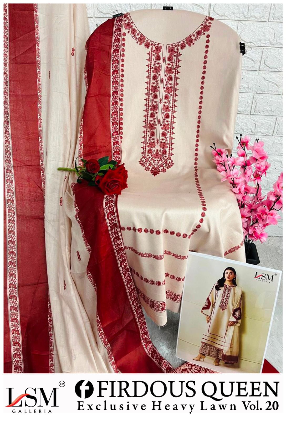 Firdous Queen Vol 20 Lsm Galleria Lawn Cotton Open Pic Karachi Salwar Suits Supplier