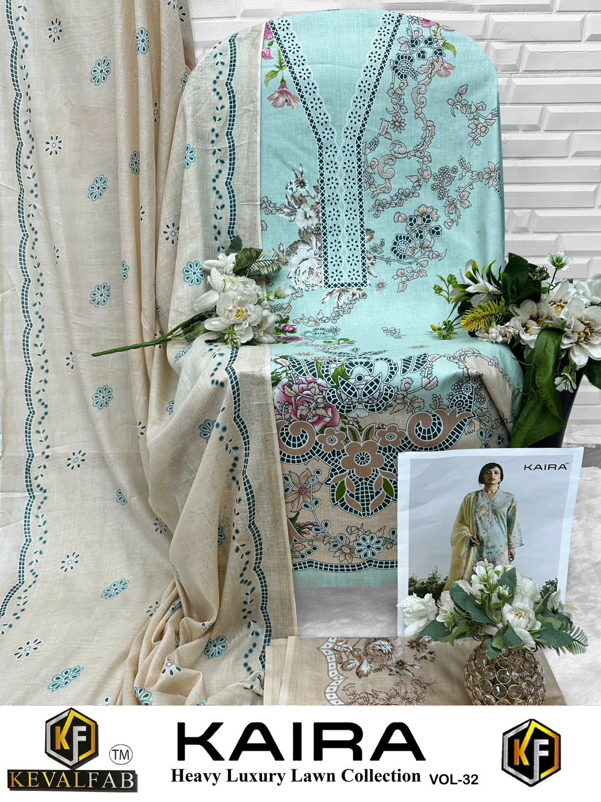 Kaira Vol 32 Keval Fab Lawn Cotton Open Images Karachi Salwar Suits Exporter Gujarat