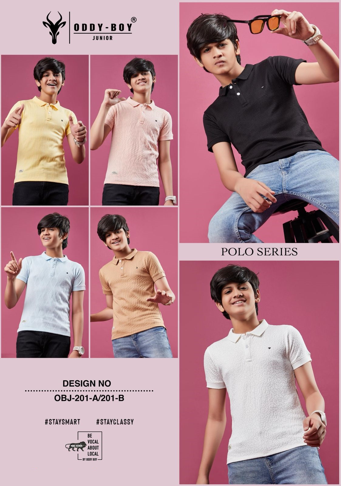 Obj 201-Ab Oddy Boy Jacquard Boys Tshirt Manufacturer India