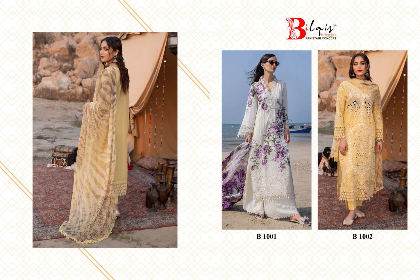 Ocean Bilqis Lawn Cotton Pakistani Salwar Suits Wholesale