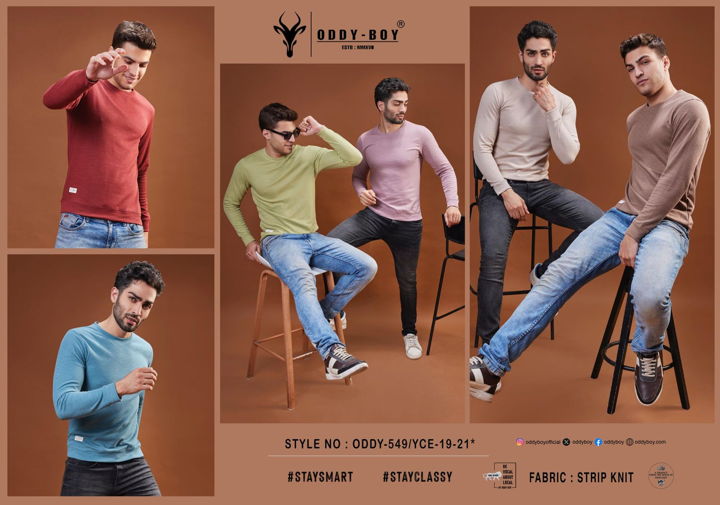 Oddy-549 Yce-19-21 Oddy Boy Strip Knit Mens Tshirts Manufacturer Ahmedabad