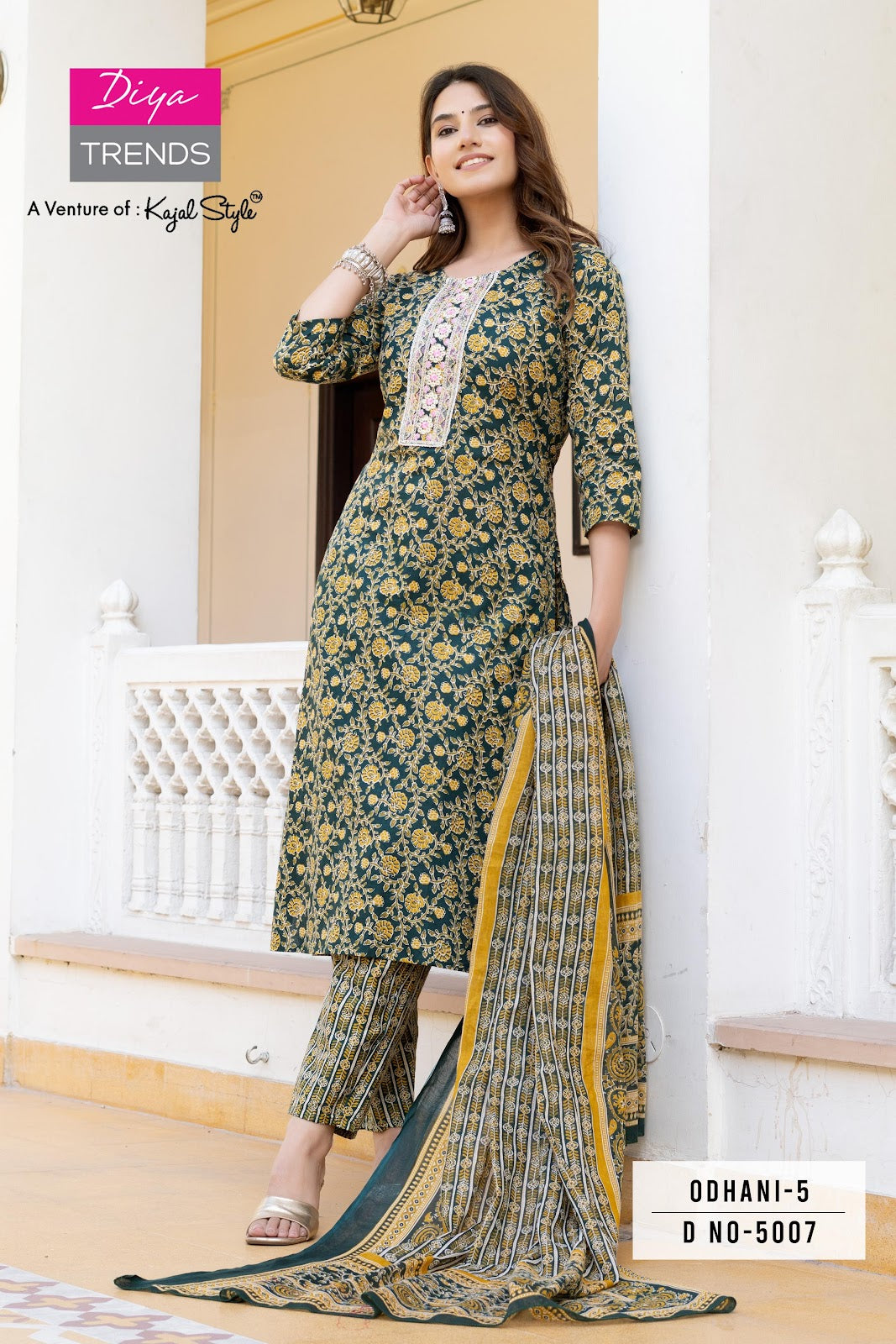 Odhani Vol 5 Diya Trends Cotton Readymade Pant Style Suits Manufacturer