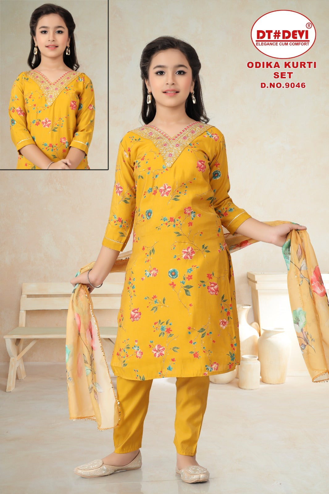 Odika Dn 9046 Dt Devi Simmer Girls Readymade Pant Suits Wholesaler India