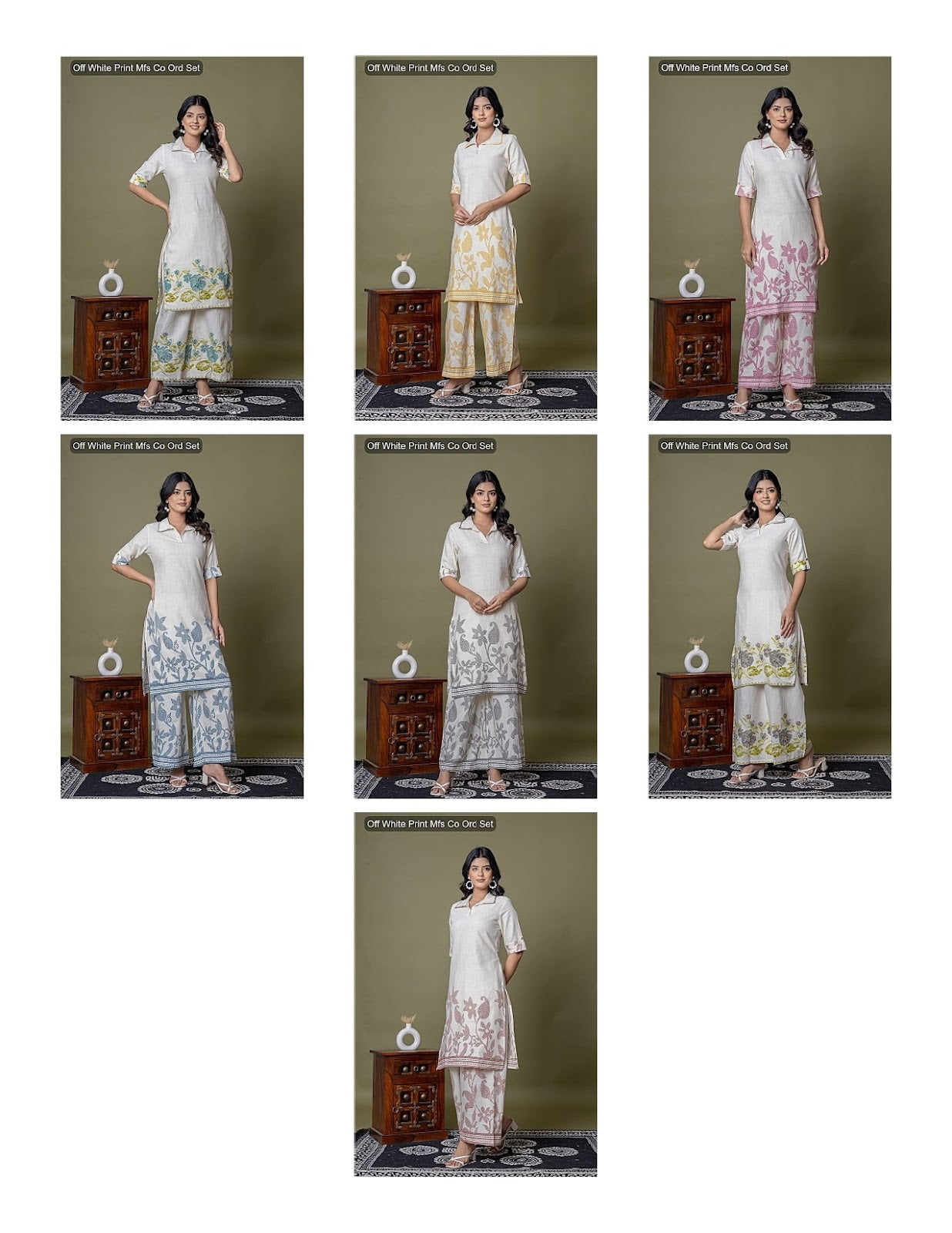 Off White Print Mfs Cotton Co Ord Set Exporter Ahmedabad