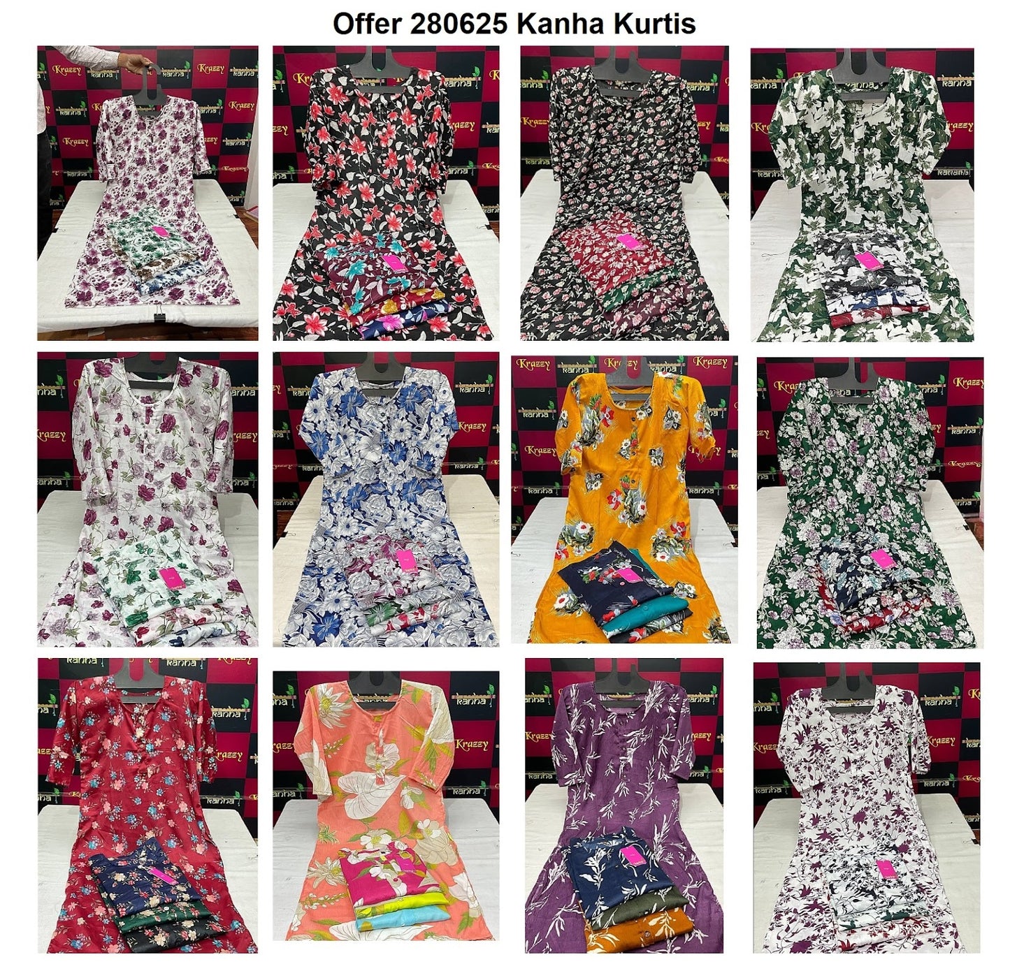 Offer 280625 Kanha Wrinkle Kurtis Wholesaler Gujarat