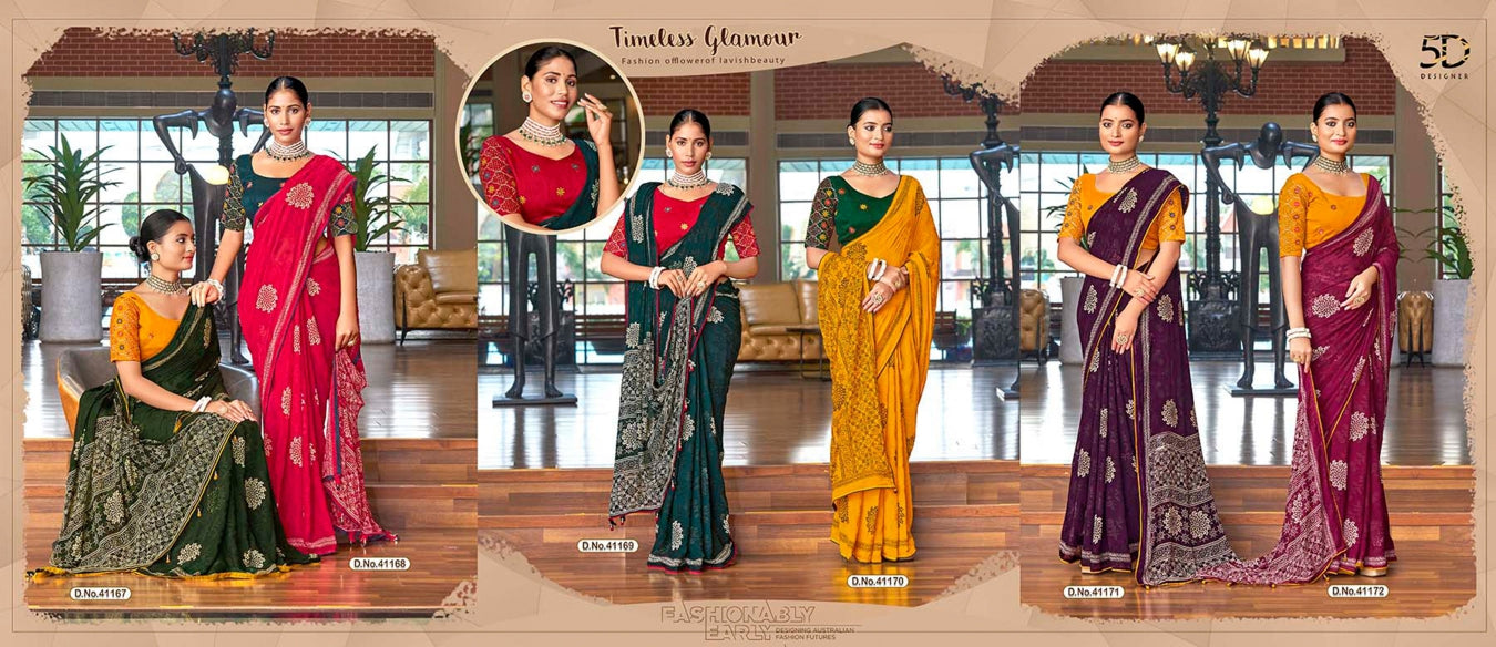 Ojasvi 2 5D Designer Jacquard Sarees Wholesaler India
