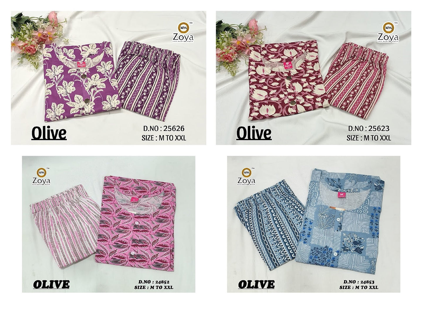 Olive 2612 Zoya Rayon Kurti Pant Set Manufacturer
