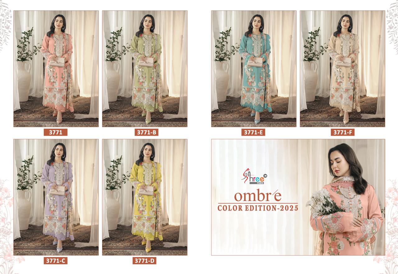 Ombre 3771 Colour Editon 2025 Shree Fabs Cotton Pakistani Salwar Suits Exporter Ahmedabad