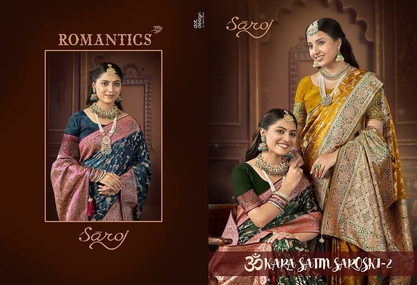 Omkara Satin Saroski Vol 2 Saroj Silk Sarees Supplier Ahmedabad