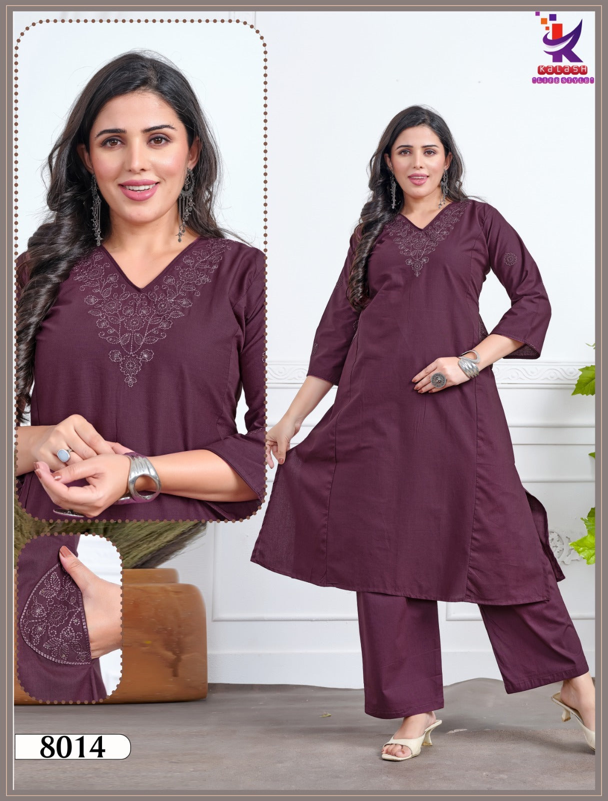 One Touch Mlm Kalash Lifestyle Cotton Kurti Plazzo Set Exporter