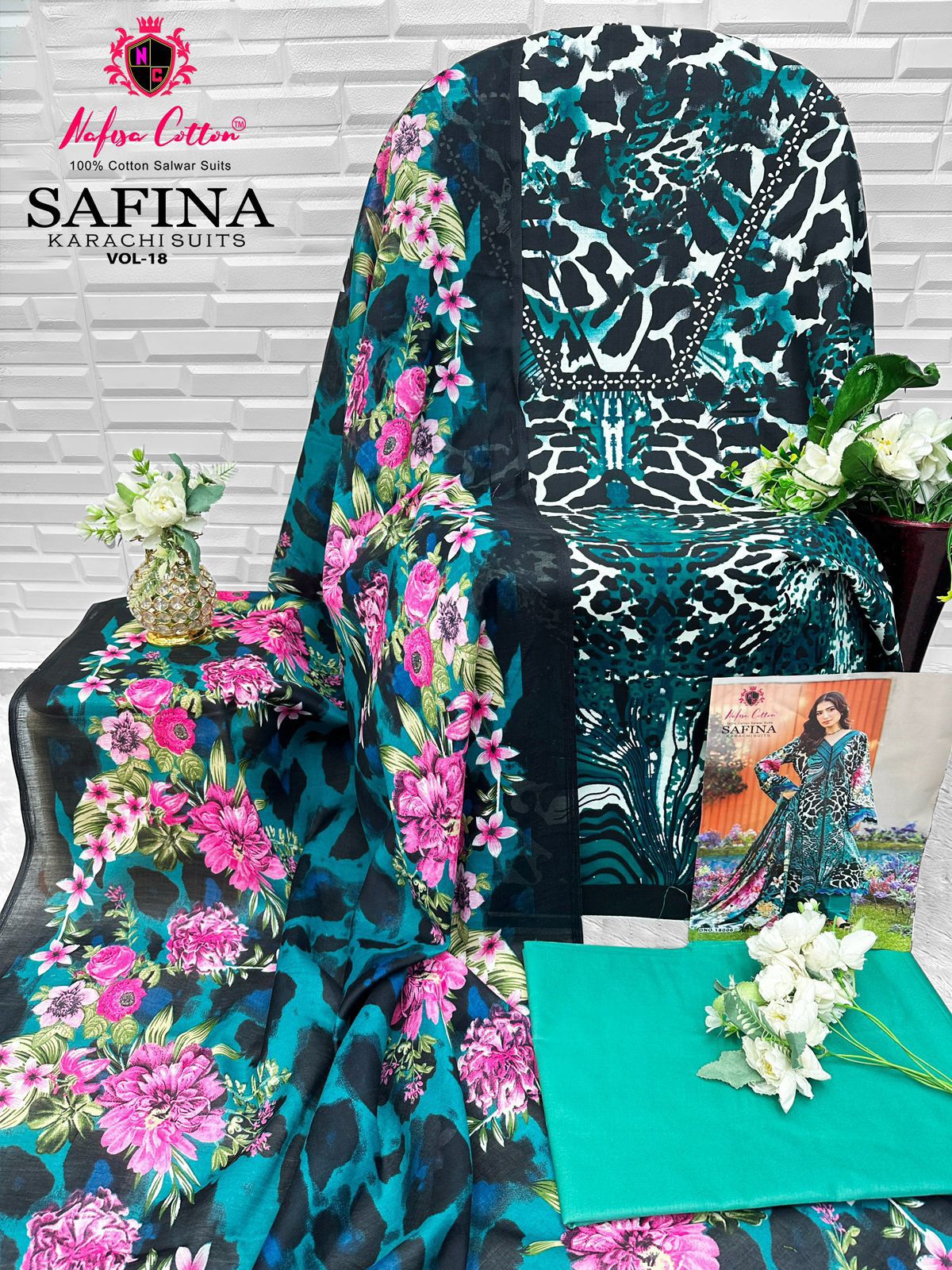 Safina Vol 18 Nafisa Cotton Mix Cotton Open pic Karachi Salwar Suits Exporter Ahmedabad