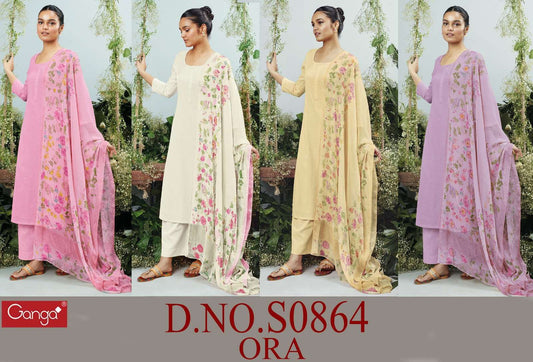 Ora-0864 Ganga Cotton Plazzo Style Suits