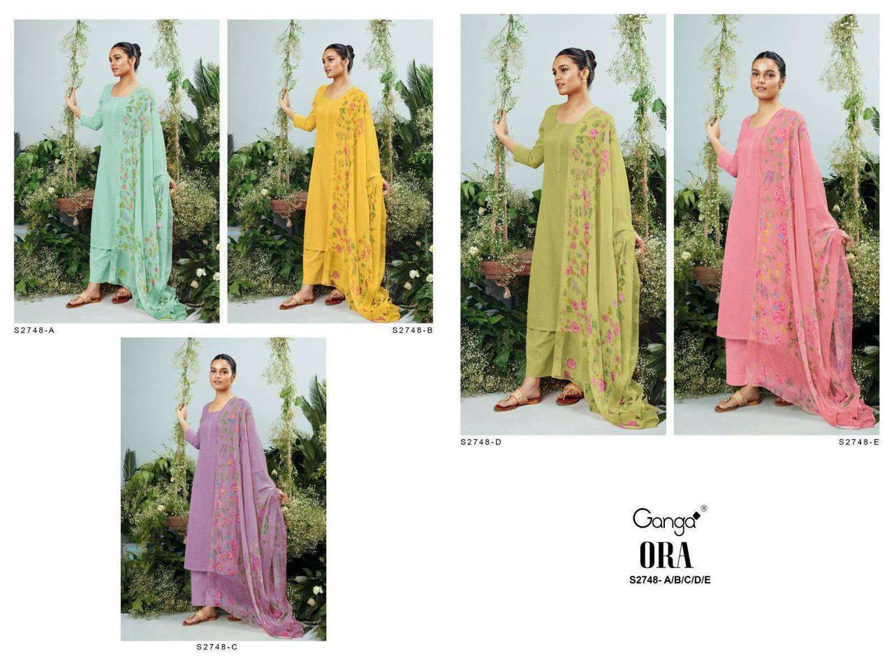 Ora 2748 Ganga Cotton Linen Plazzo Style Suits Wholesale Price
