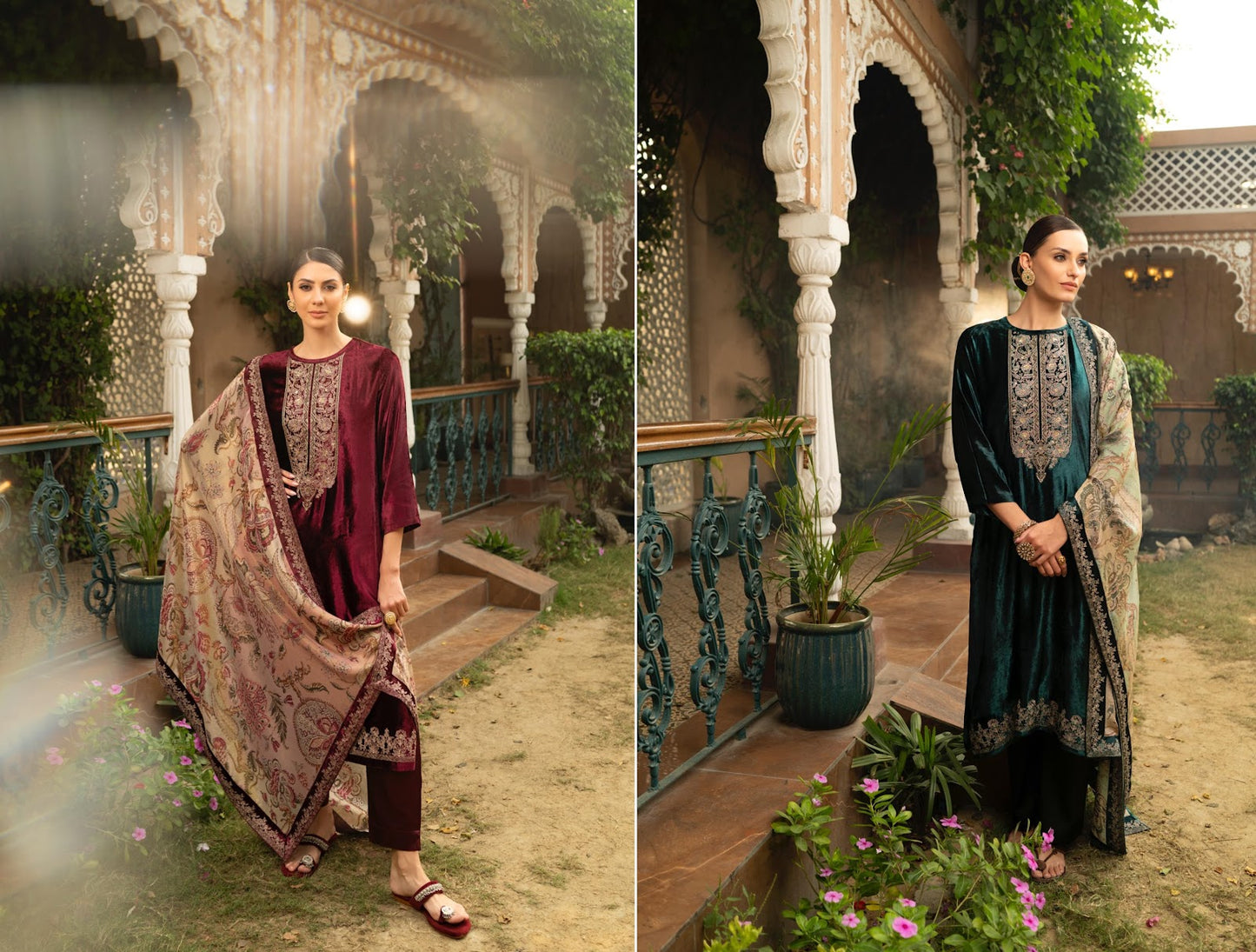 Ora Naariti Velvet Suits Manufacturer Gujarat
