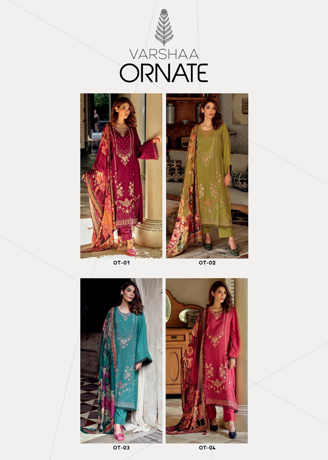 Ornate Varsha Fashions Viscose Muslin Pant Style Suits Wholesale Price