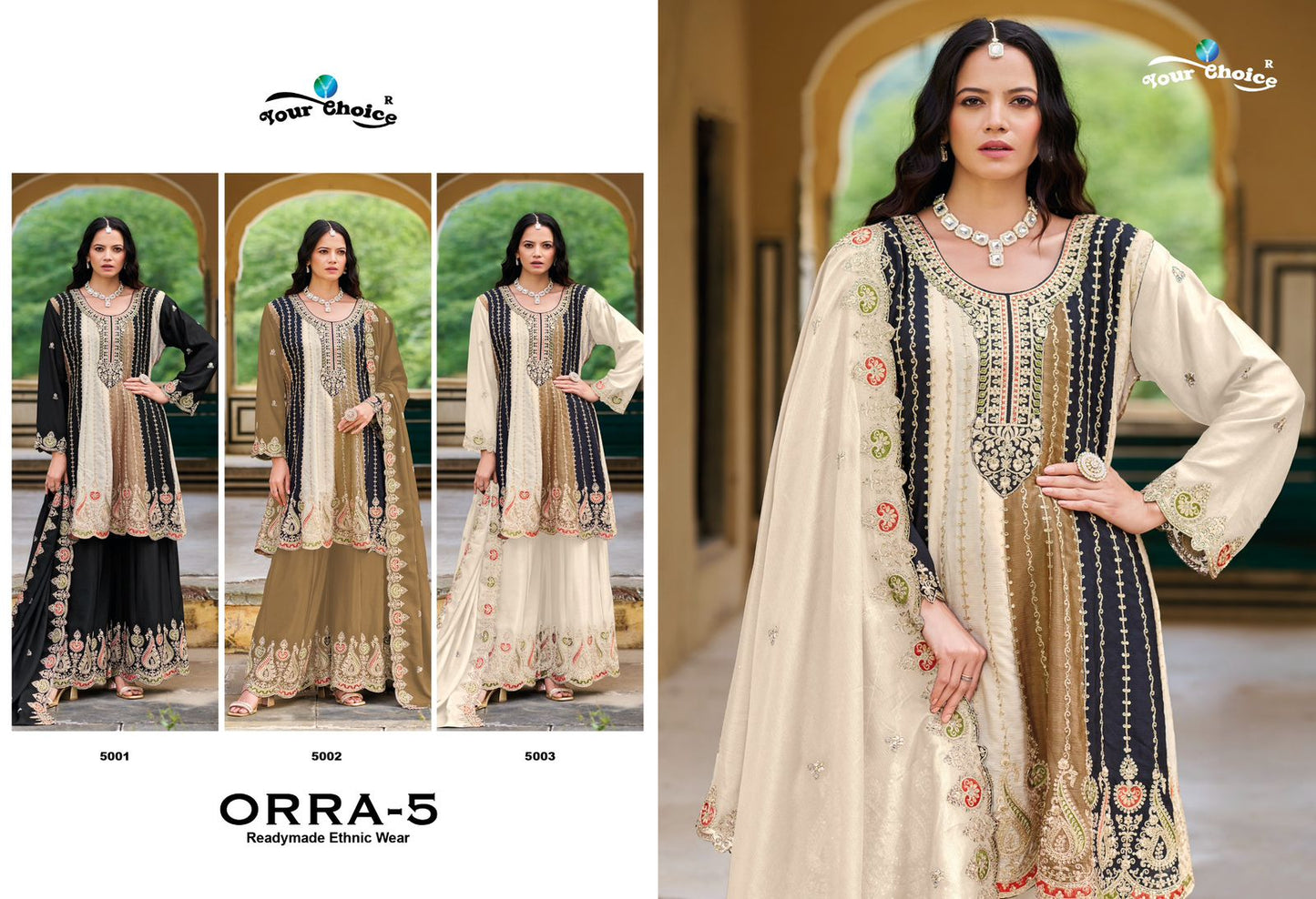 Orra 5 Your Choice Chinon Pakistani Readymade Suits Wholesaler India
