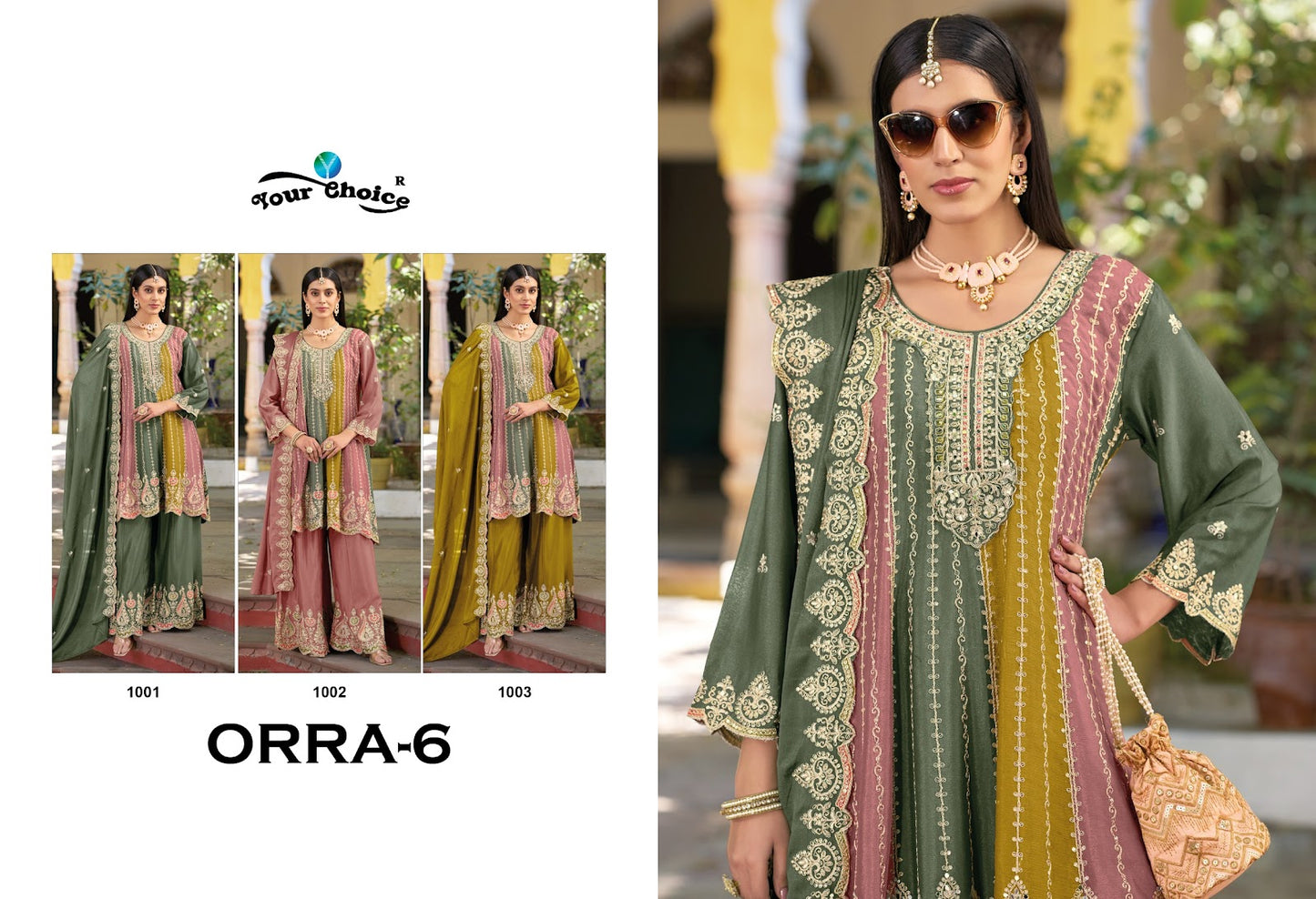 Orra 6 Your Choice Chinon Pakistani Readymade Suits Wholesaler Ahmedabad