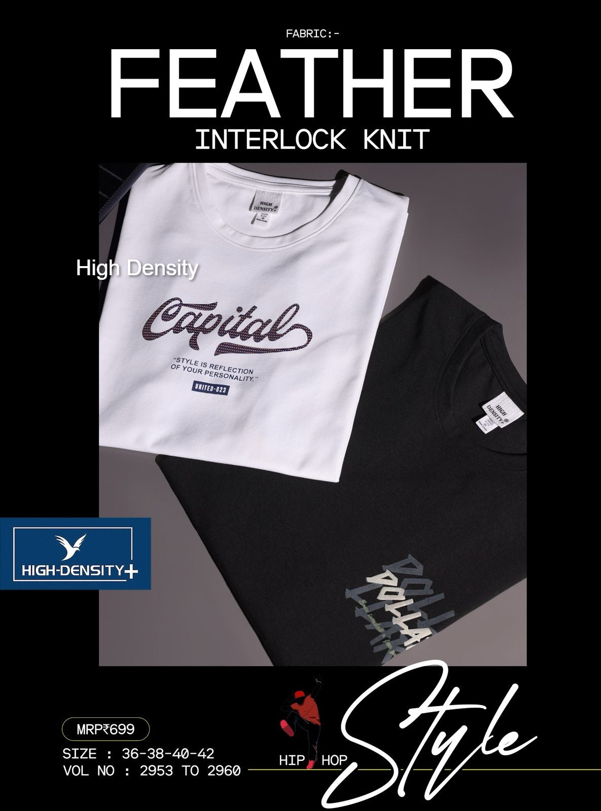 Overisze Vol 2953-2960 उच्च घनत्व इंटरलॉक पुरुषों की टी-शर्ट निर्माता