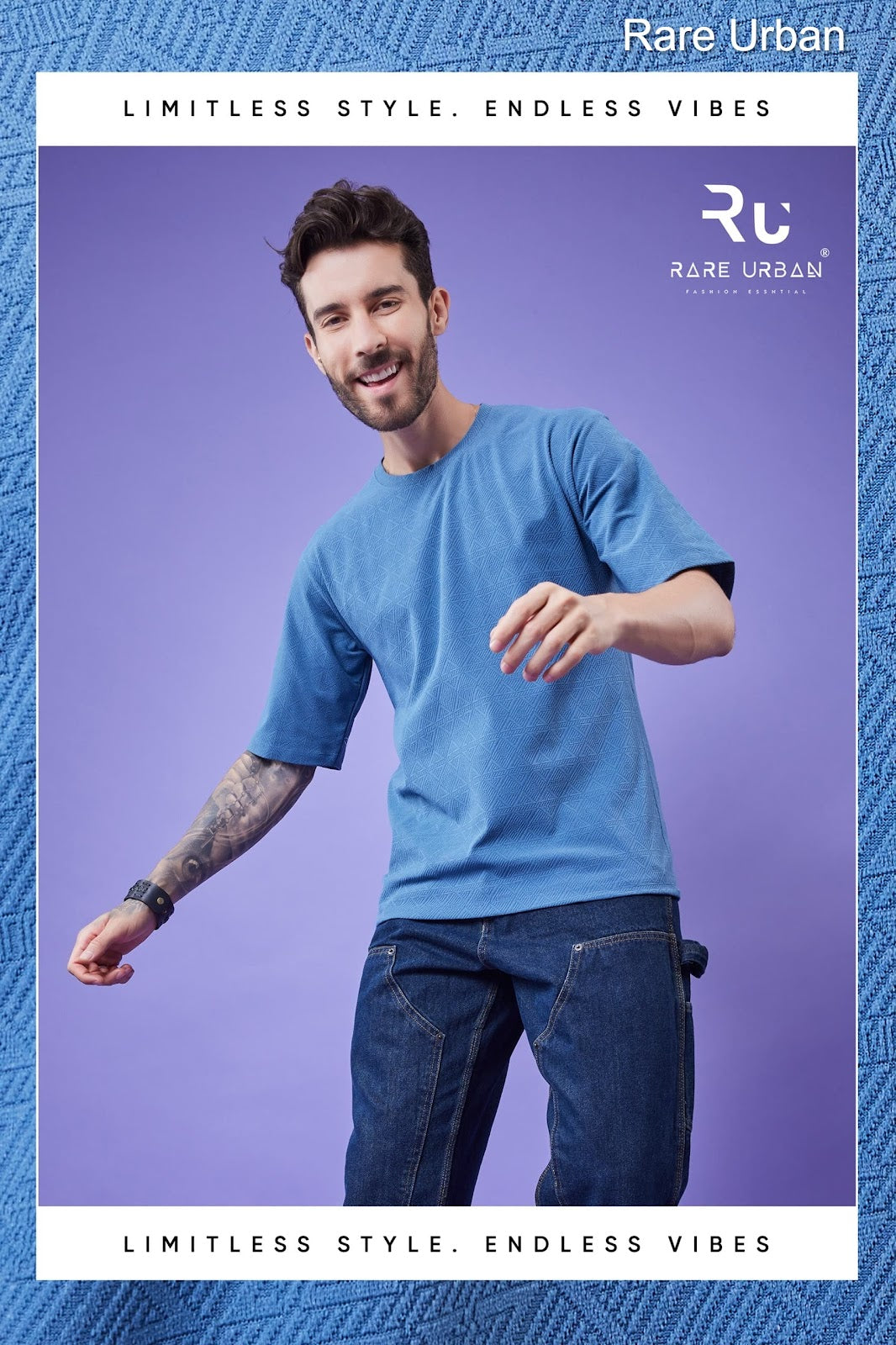 Oversize Vol 5886 Rare Urban Jacquard Knit Mens Tshirts Manufacturer India