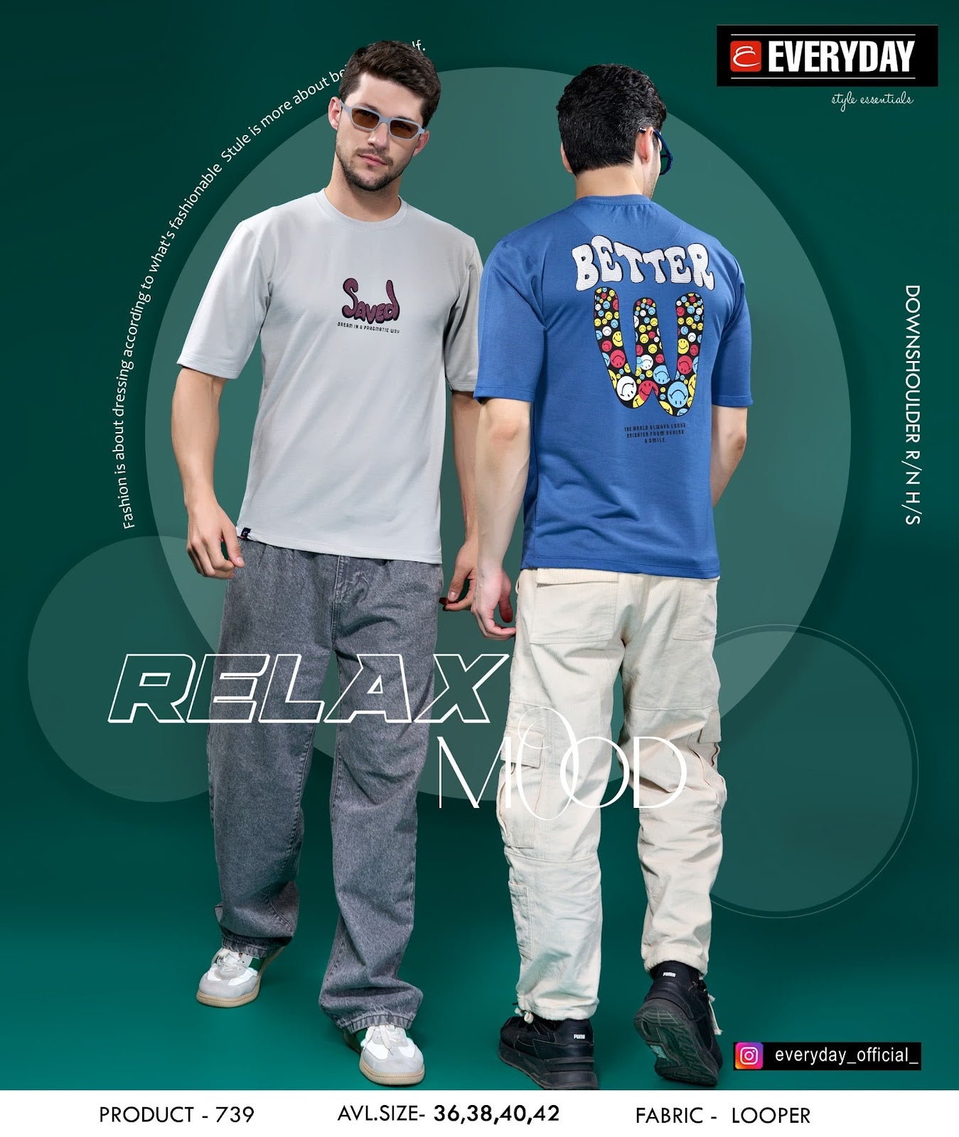 Oversized Vol 739 Everyday Looper Mens Tshirts Wholesaler India