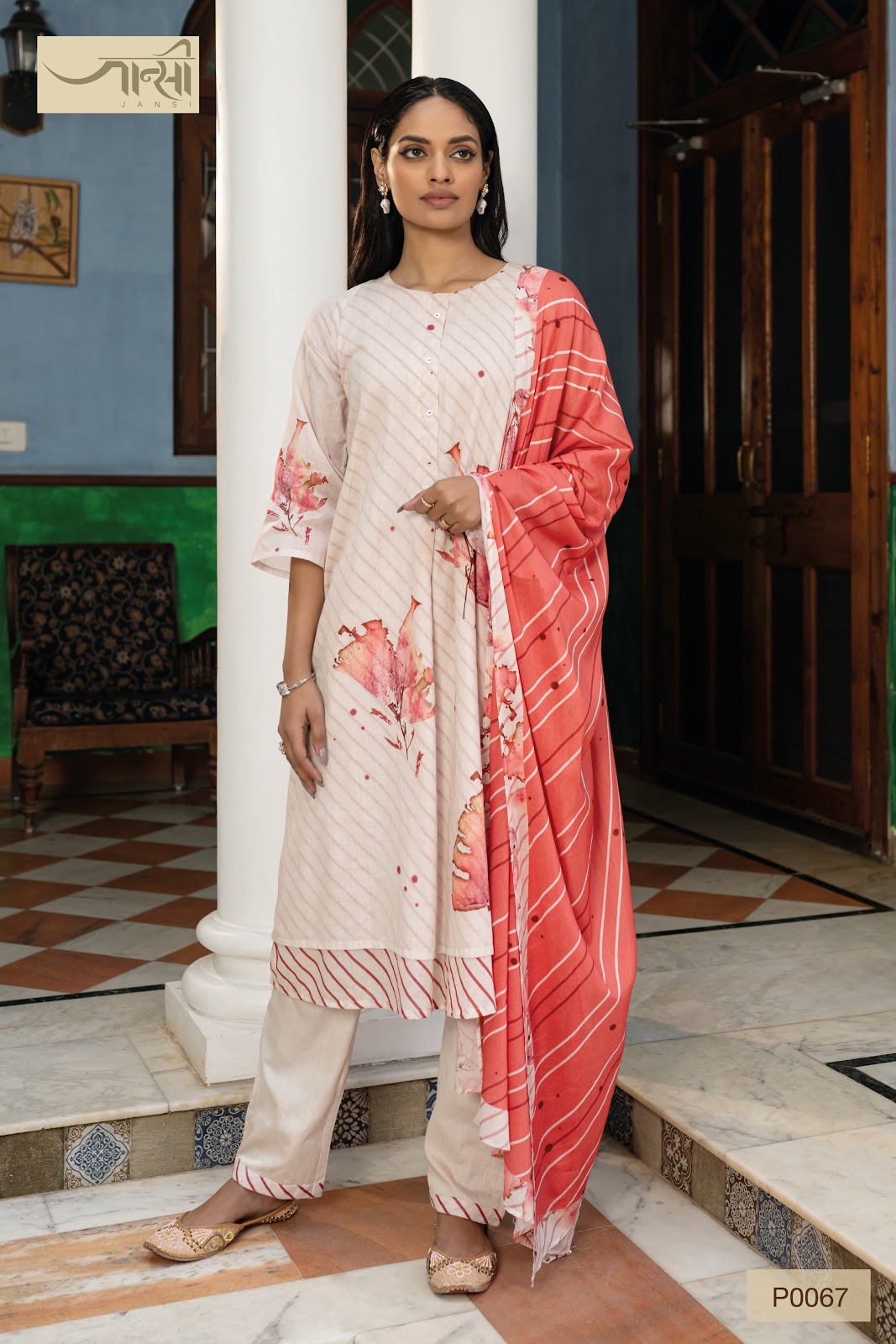 P0067 Jhansi Cotton Readymade Pant Style Suits