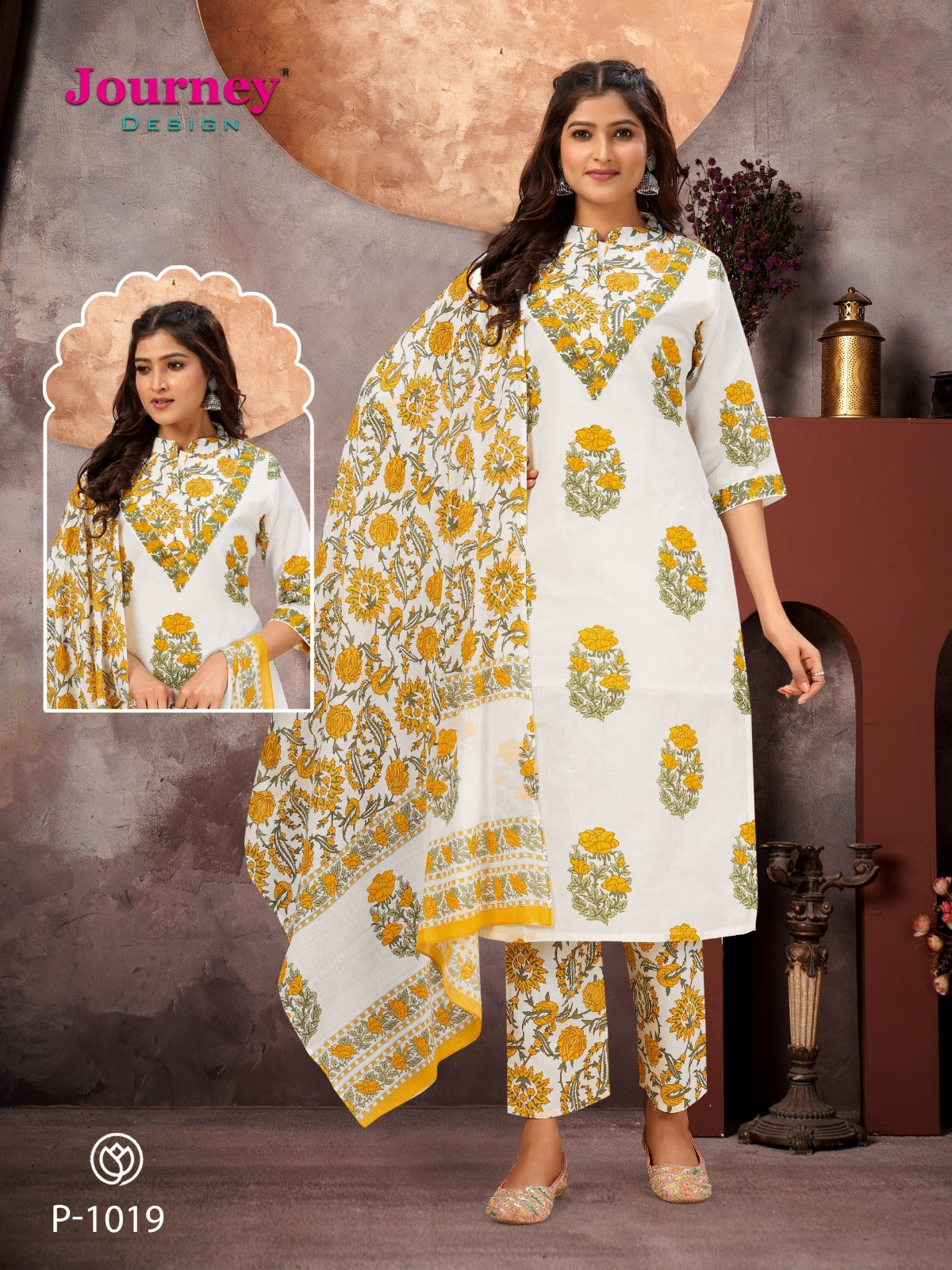 P 1019-1020 Journey Design Pc Readymade Pant Style Suits Supplier Gujarat