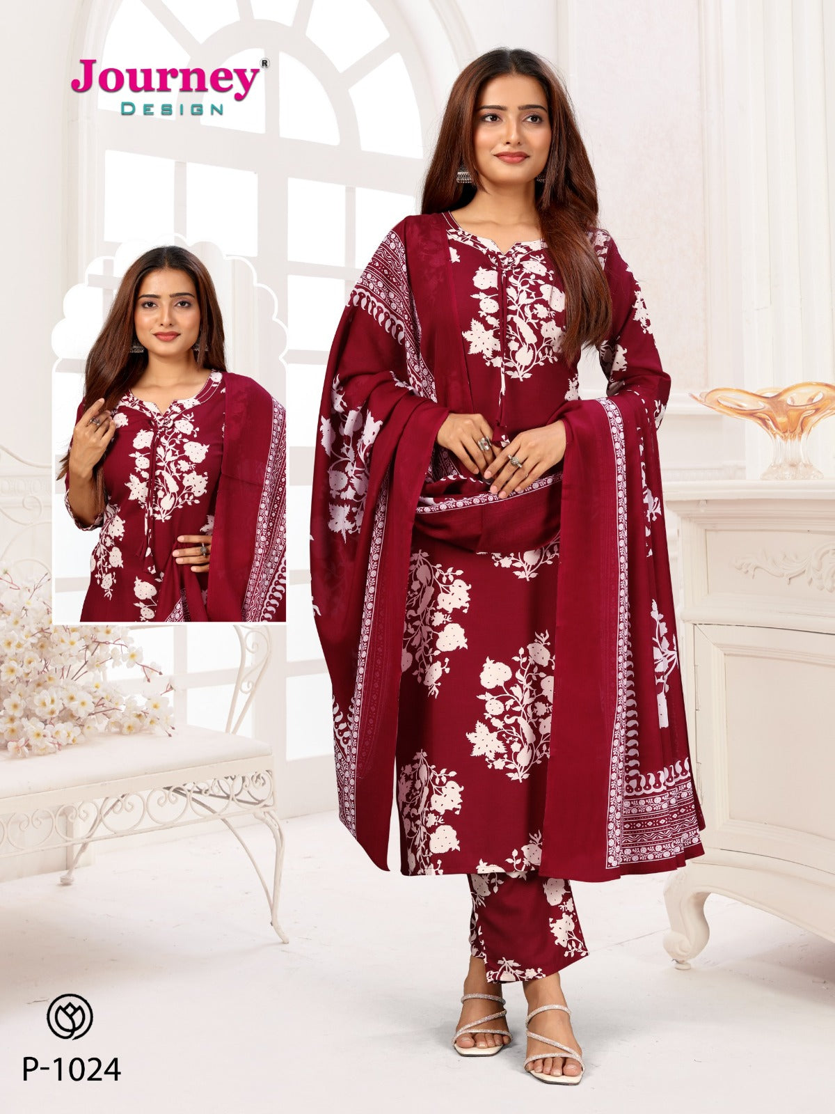 P 1024-1025 Journey Design Tesla Readymade Pant Style Suits Wholesale Rate