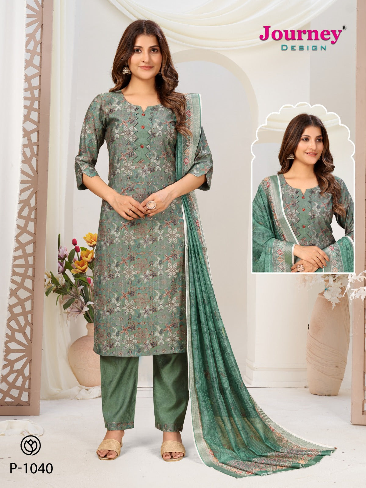 P 1040-1041 Journey Design Vetican Readymade Pant Style Suits Supplier