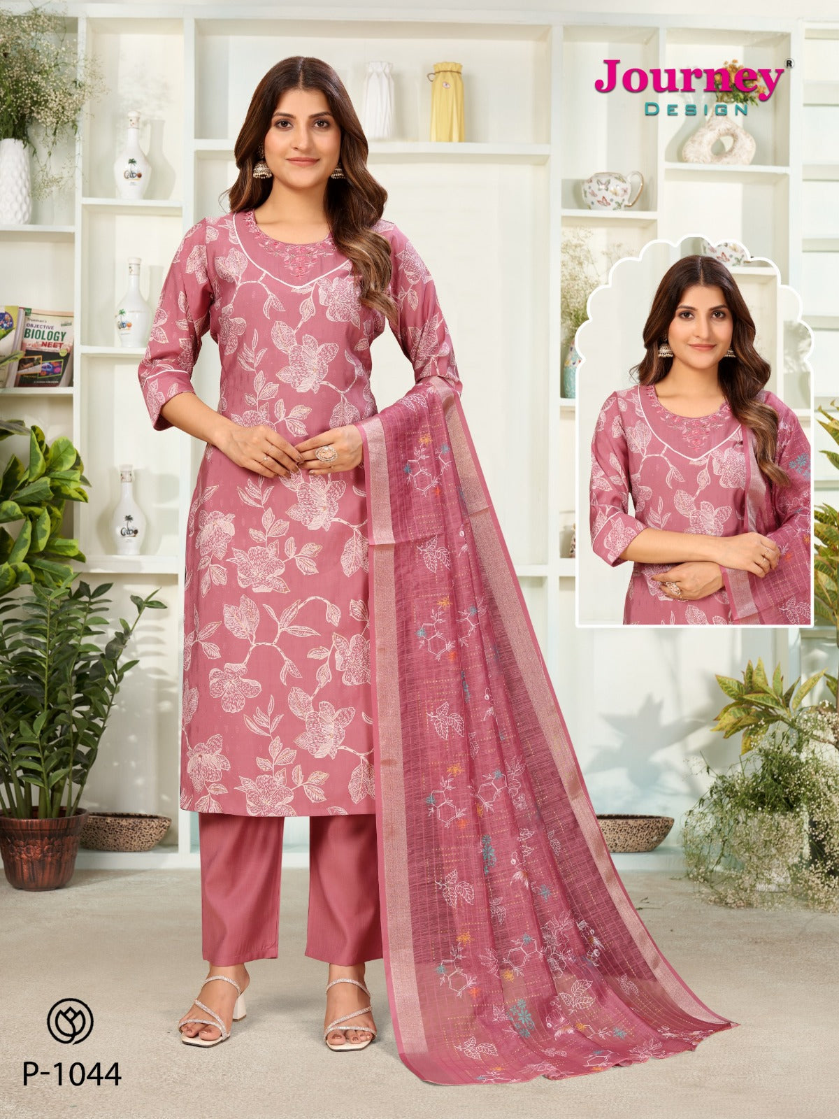 P 1044-1045 Journey Design Vetican Readymade Pant Style Suits Wholesale Price
