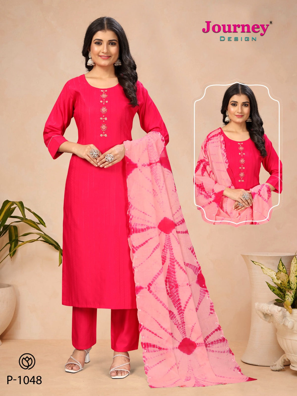 P 1048-1049 Journey Design Dobby Readymade Pant Style Suits Wholesaler