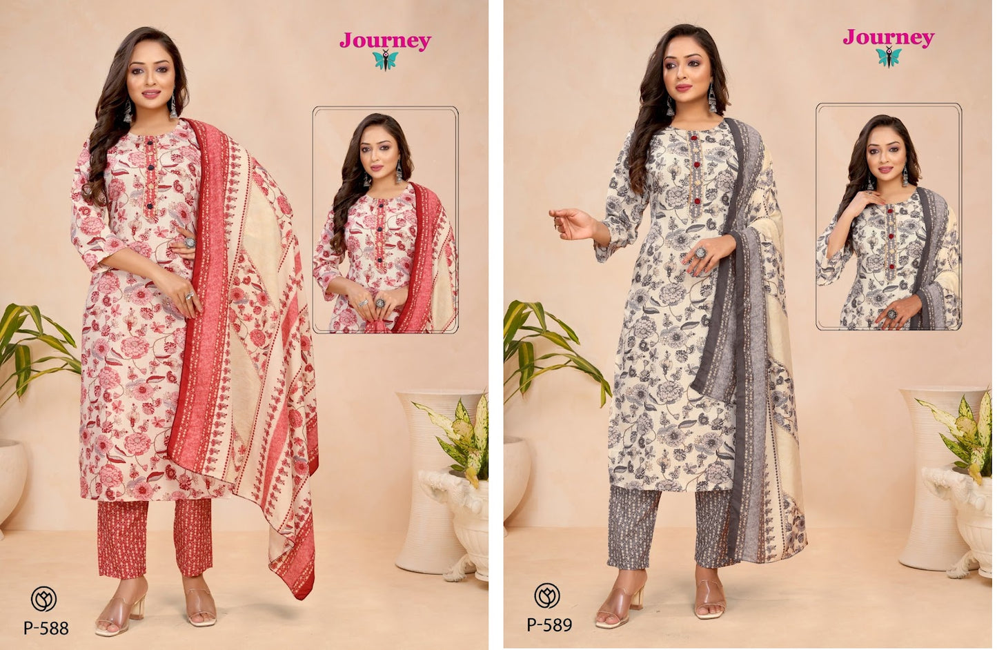 P 588-589 Journey Design Capsule Readymade Pant Style Suits