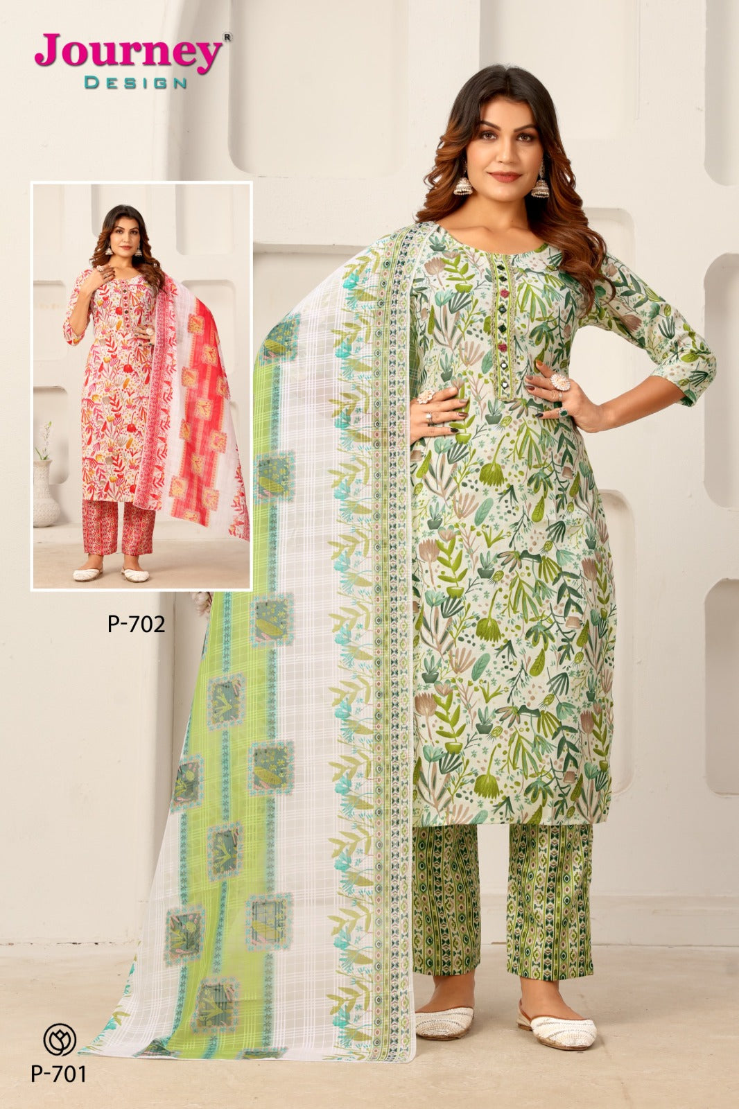 P 701-702 Journey Design Capsule Readymade Pant Style Suits Wholesale Price