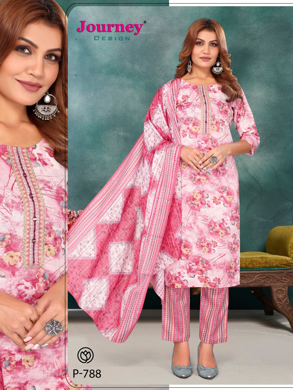 P 787-788 Journey Design Tora Readymade Pant Style Suits Manufacturer Ahmedabad