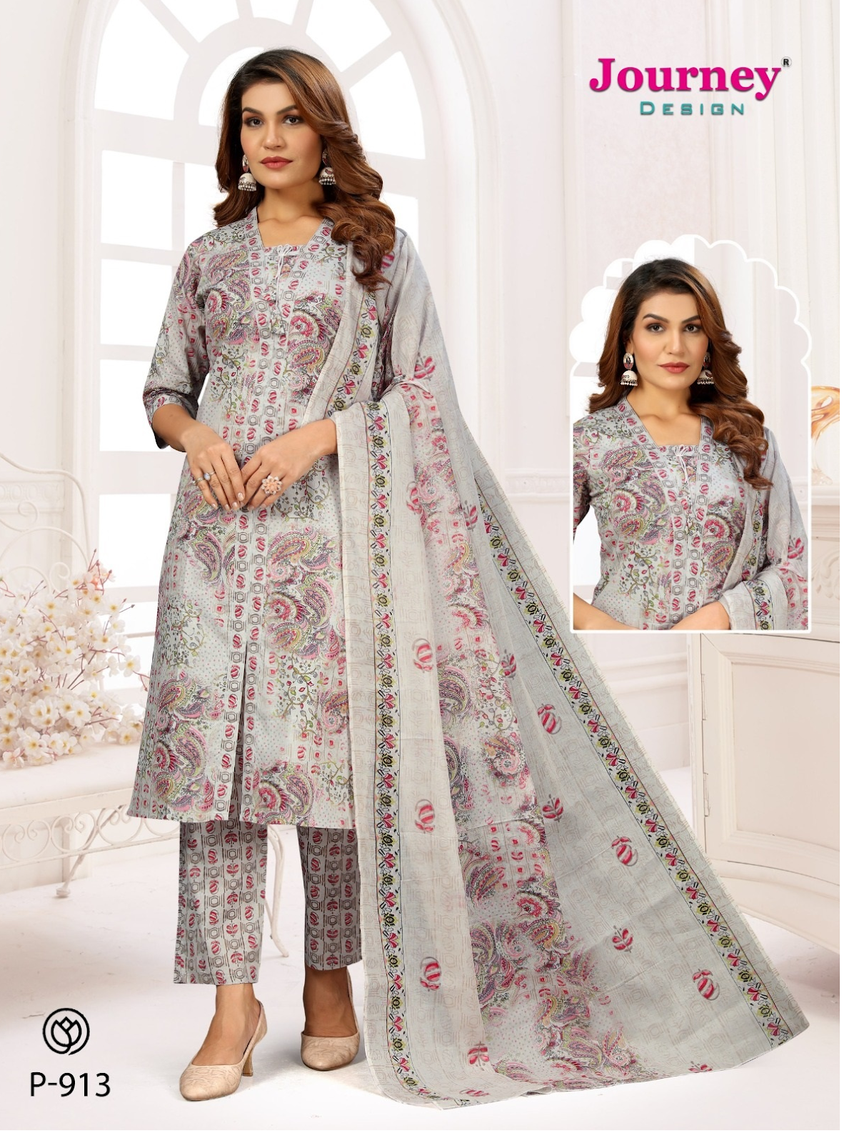 P 912-913 Journey Design Mal Cotton Readymade Pant Style Suits Exporter Gujarat